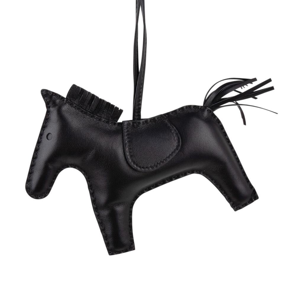 Hermes Limited Edition So Black Rodeo Horse MM Bag Charm For Sale 1