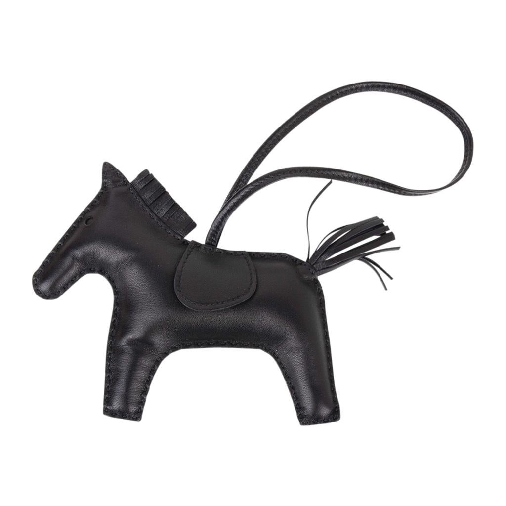 Hermes Limited Edition So Black Rodeo Horse MM Bag Charm  In New Condition For Sale In Miami, FL