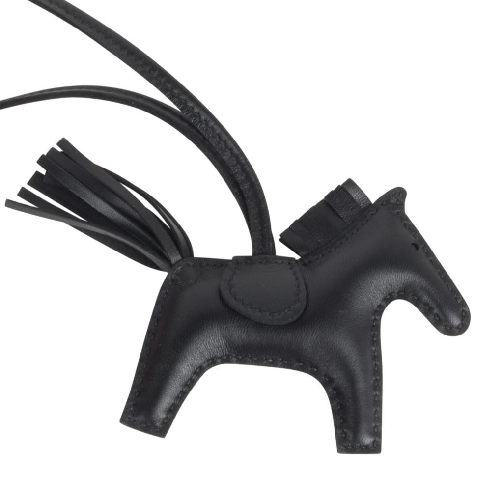 Hermes Limited Edition So Black Rodeo Horse MM Bag Charm For Sale 3