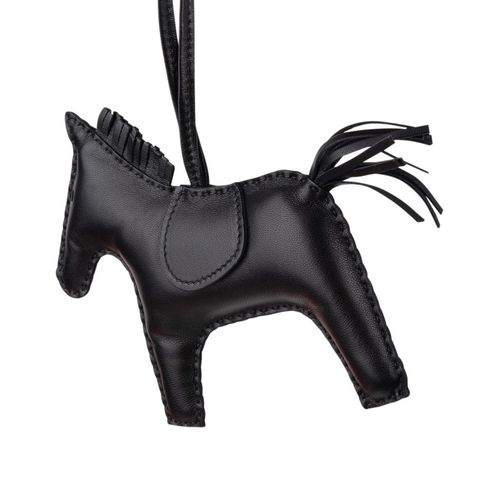 Hermes Limited Edition So Black Rodeo Horse MM Bag Charm  For Sale 2
