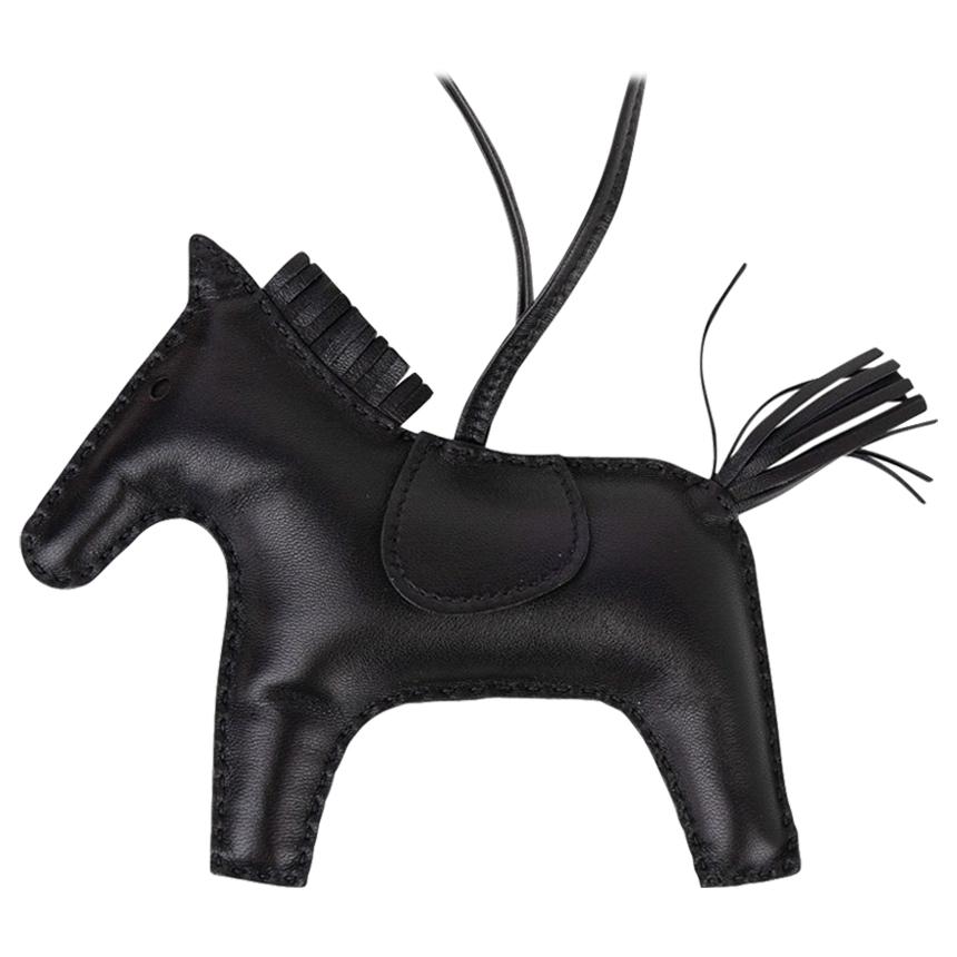 Hermes Limited Edition So Black Rodeo Horse MM Bag Charm For Sale at 1stDibs