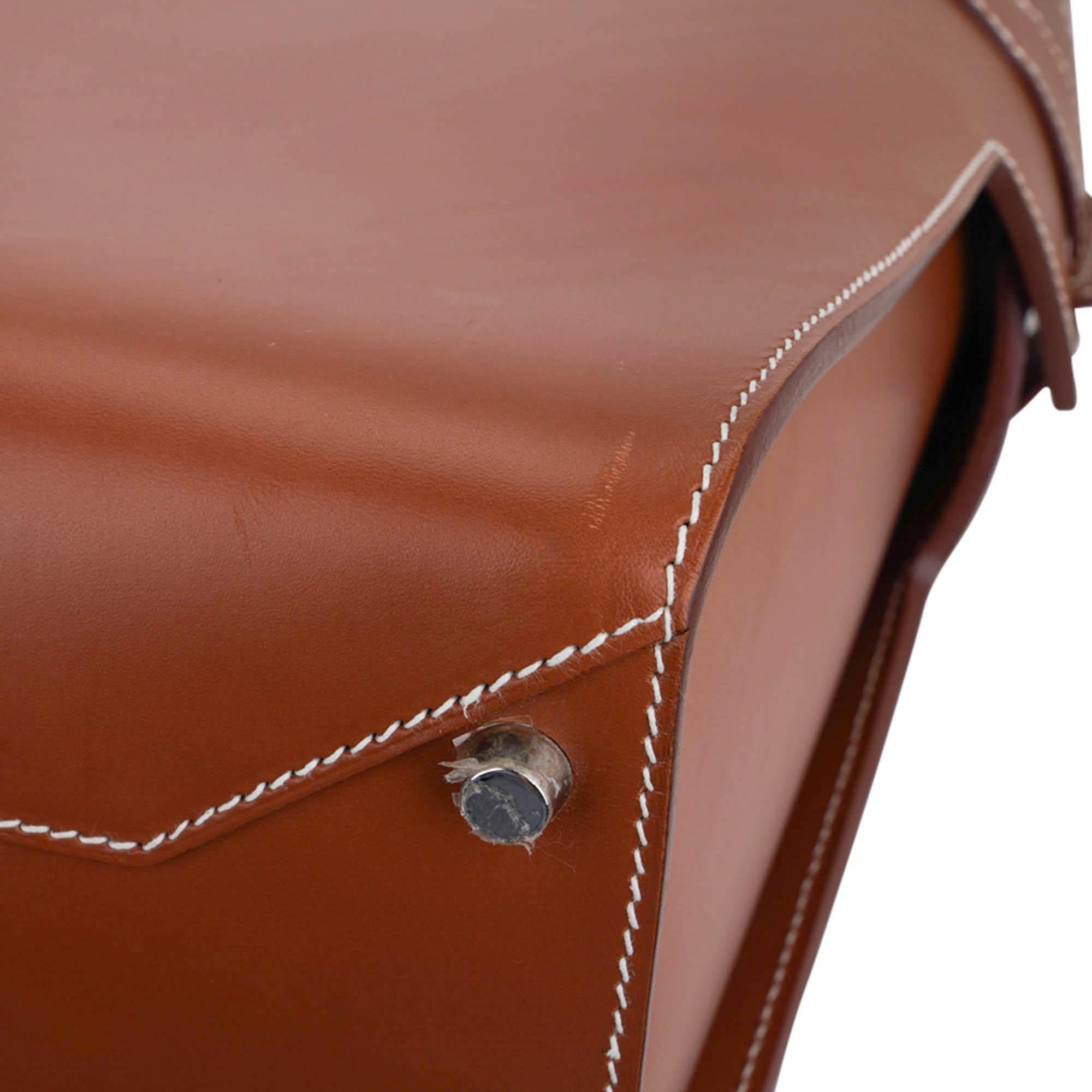 Hermes Limited Edition Tote Bag Fauve Leather Removeable Toile Palladium en vente 15