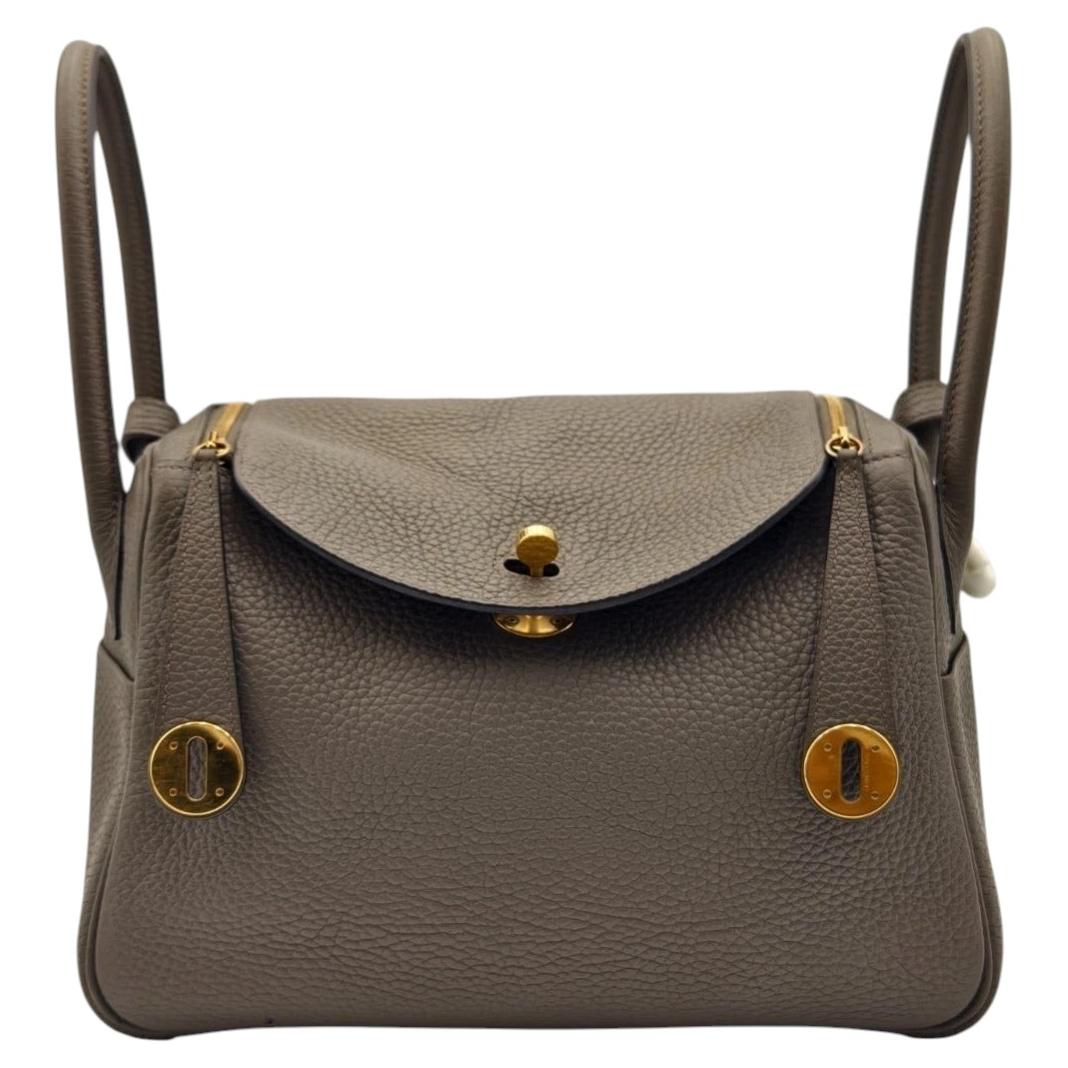 Hermes Lindy 26 Etain Clemence Leather Gold Hardware Stamp D 2019