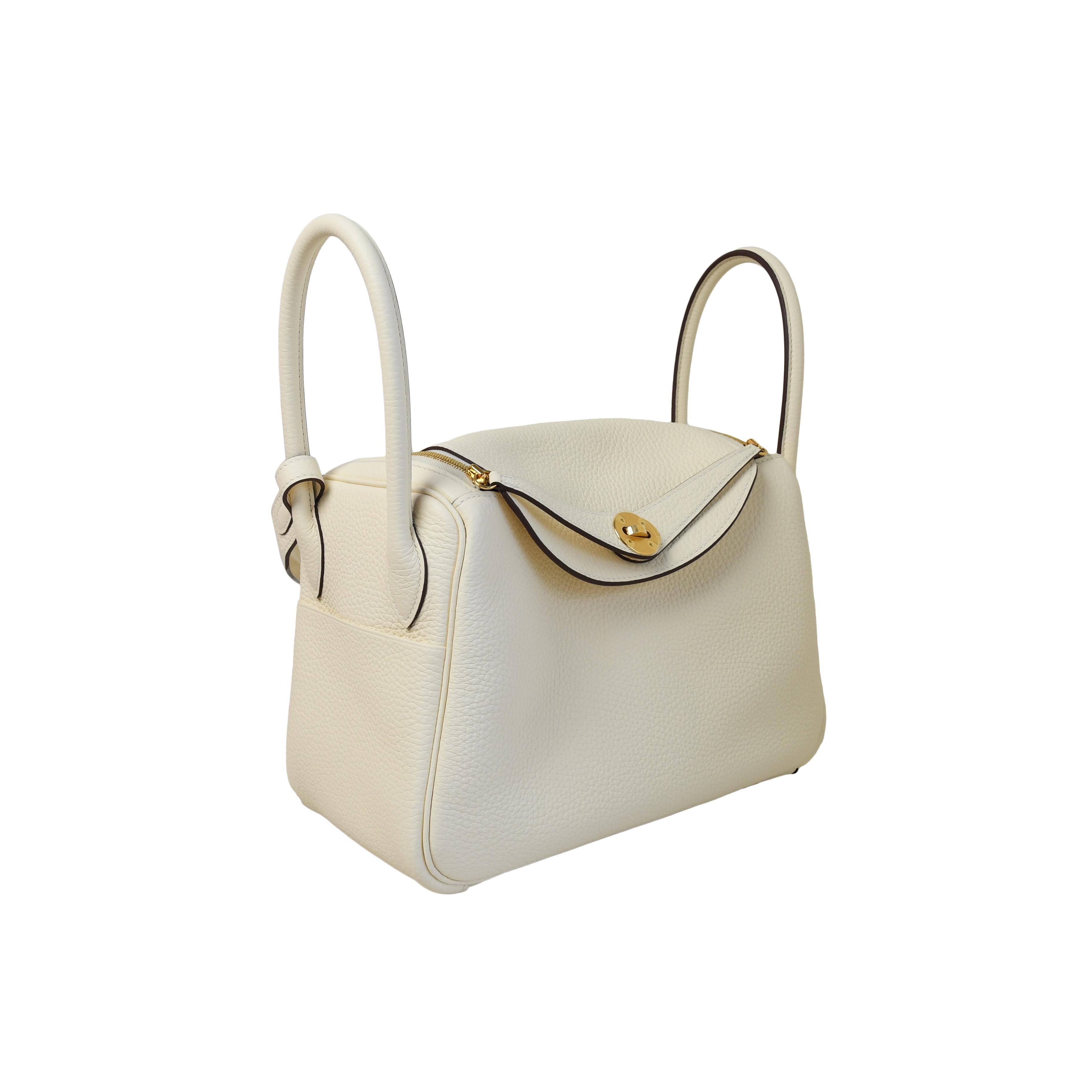 Hermes Lindy 26 Gold Hardware Nata im Zustand „Neu“ im Angebot in Flushing, NY
