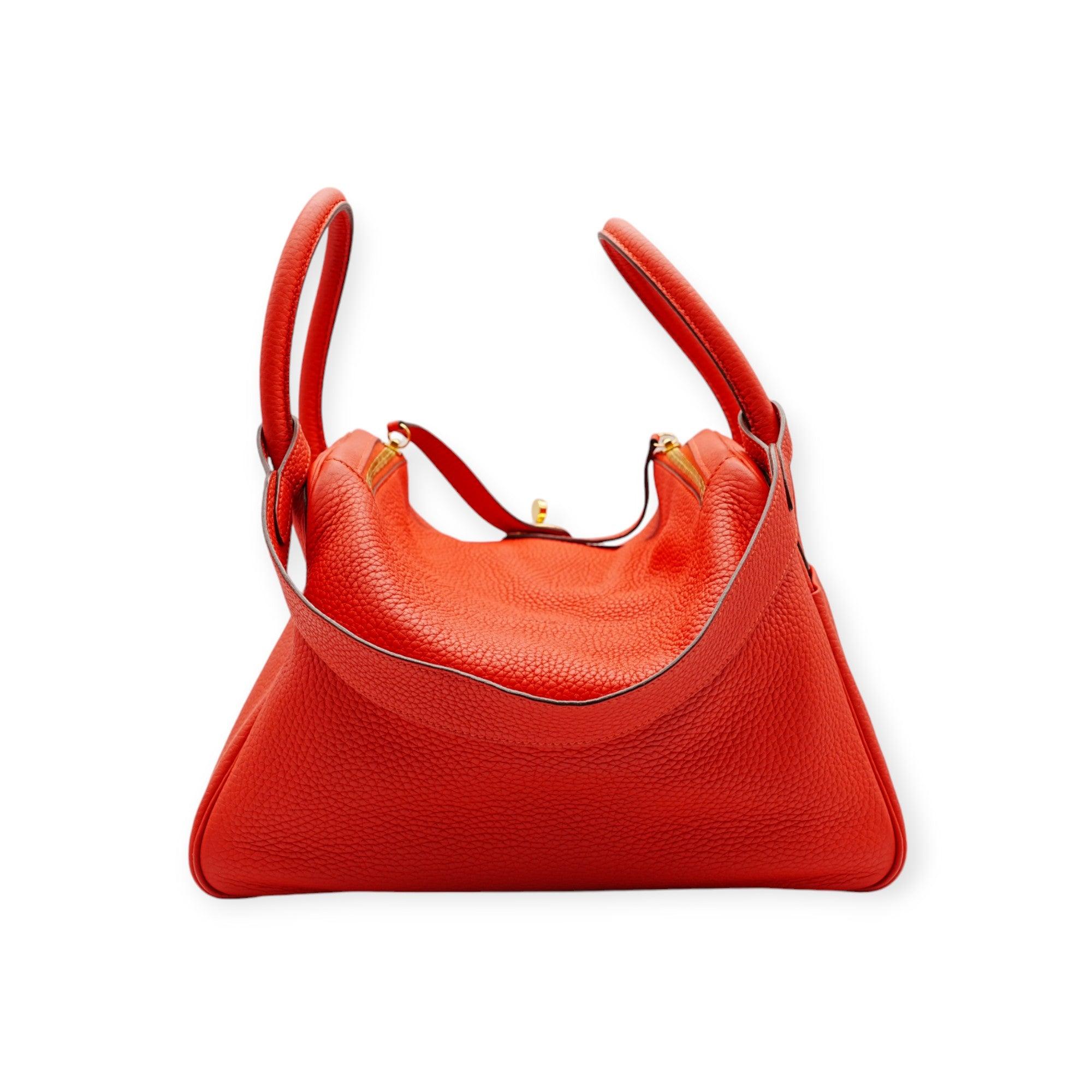 Women's Hermès Lindy 30 Clemence Leather Shoulder Bag - '10s