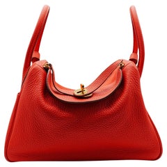 Hermès Lindy 30 Clemence Leather Shoulder Bag - '10s
