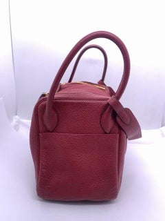 Hermes Lindy 30 Shoulder Bag Rouge Red Taurillon Leather Gold Metal 2018
