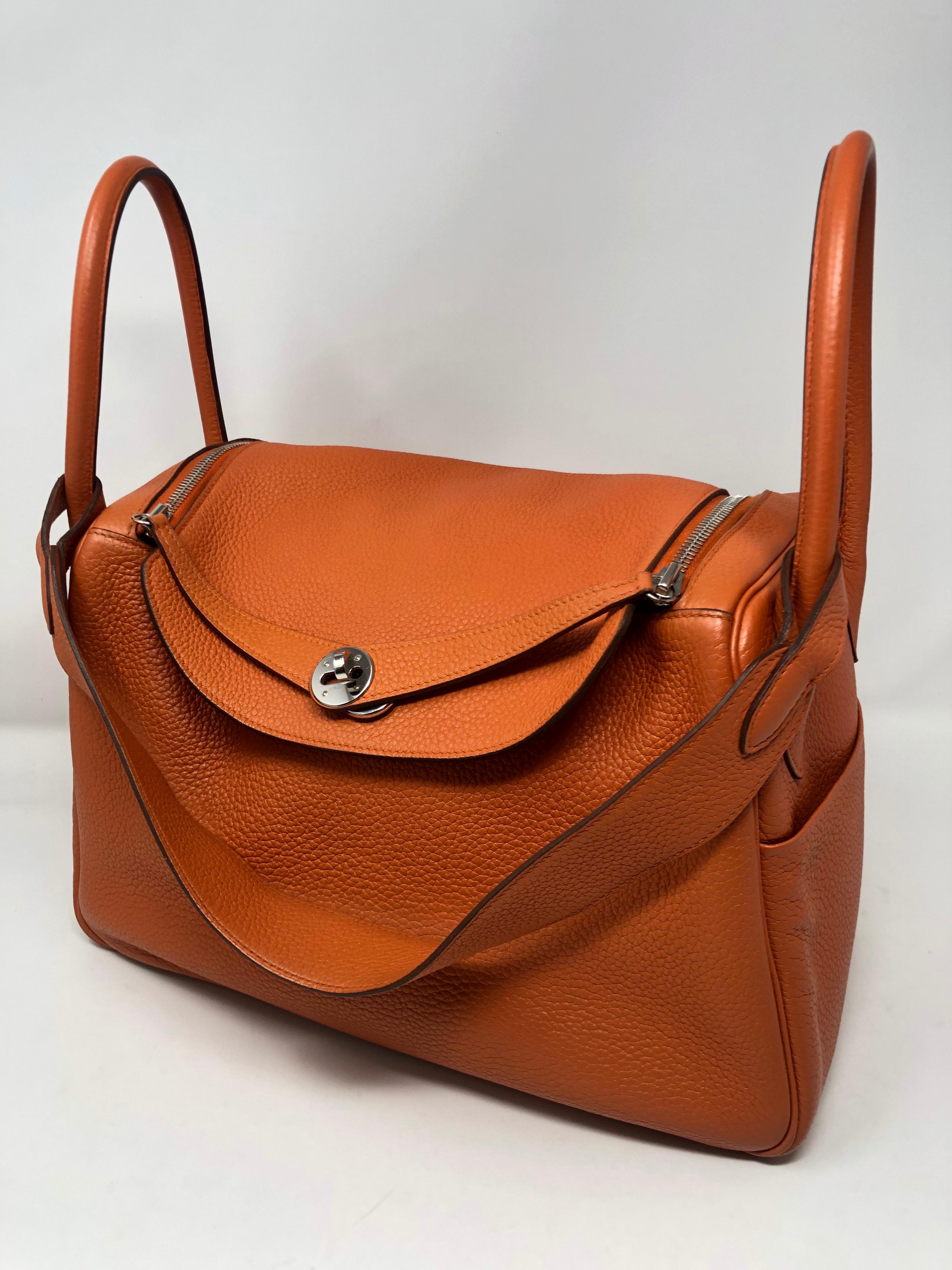 Women's or Men's Hermes Lindy 34 Orange Bag 