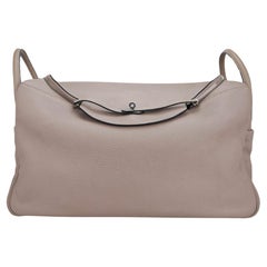 Hermes Lindy 45 Gris Tourterelle Tasche Palladium Clemence