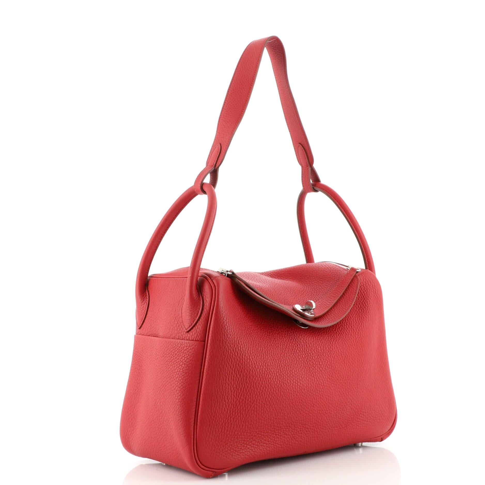 Red Hermes Lindy Bag Clemence 30