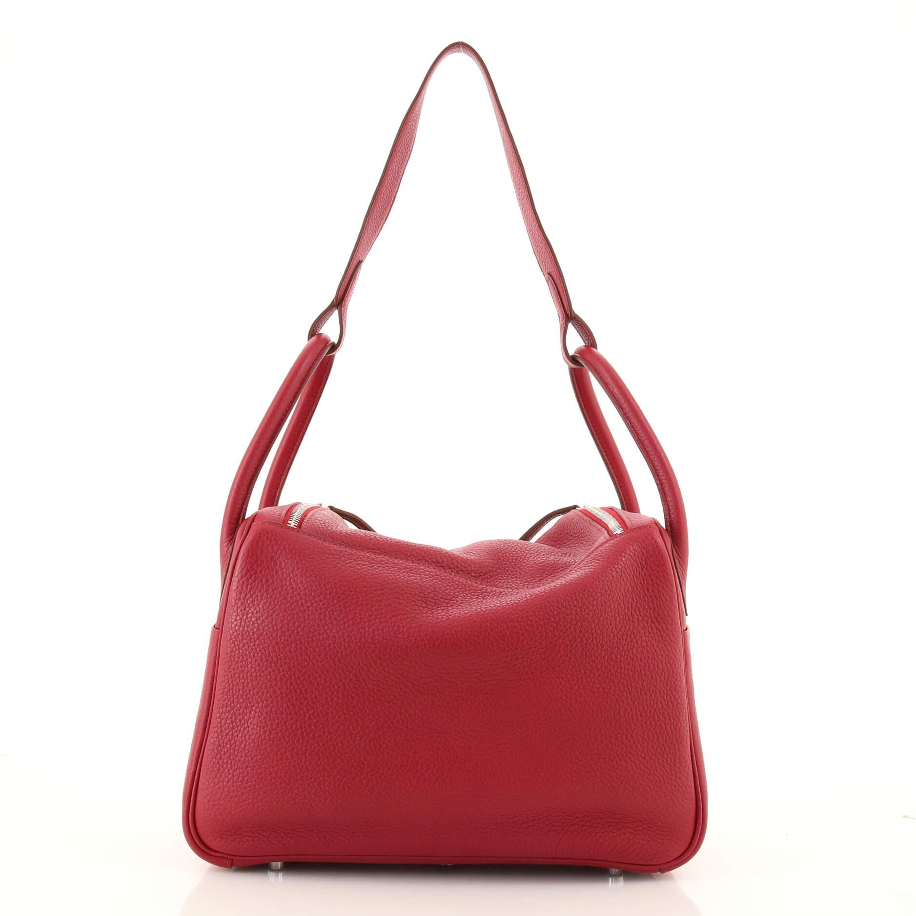 Red Hermes Lindy Bag Clemence 30