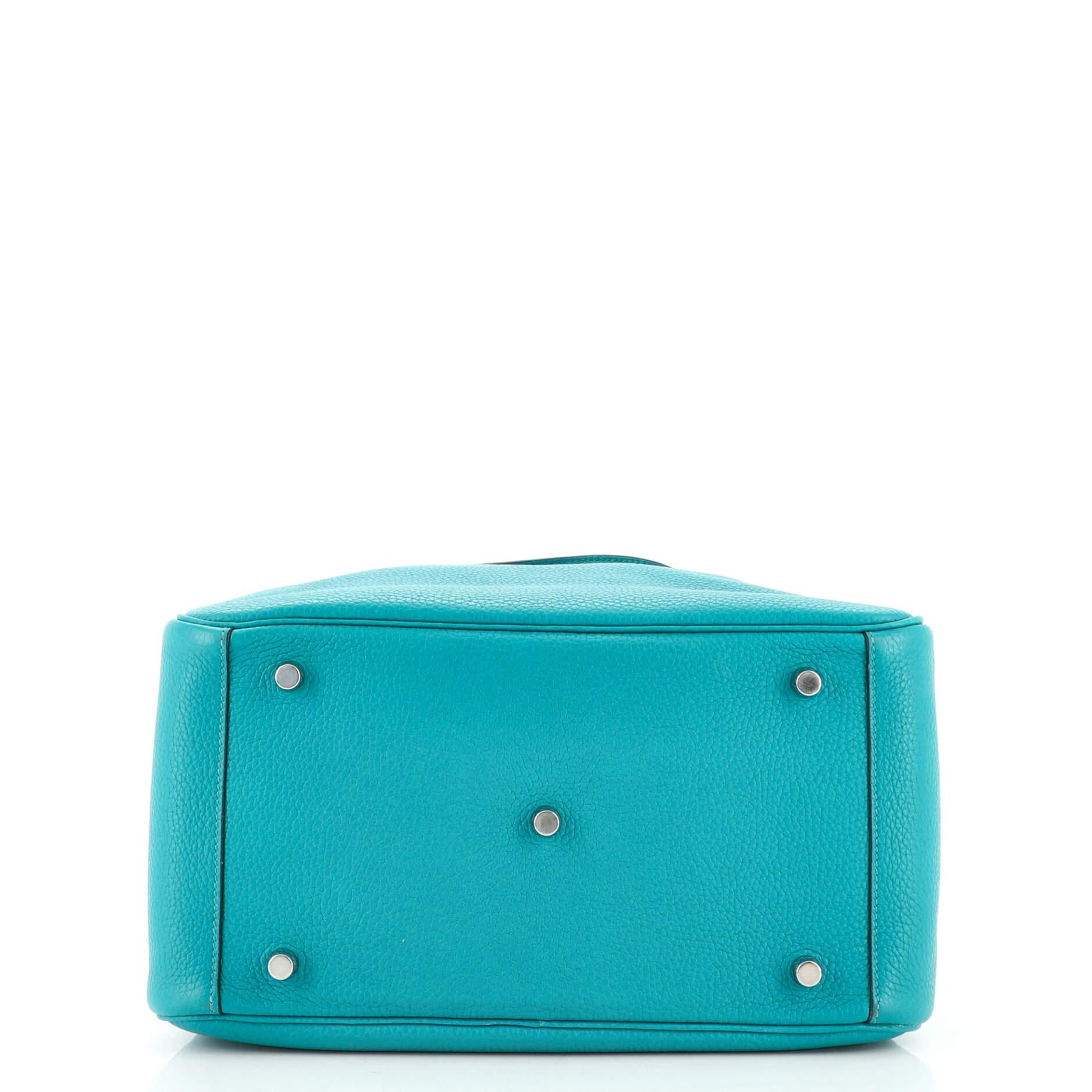 Blue Hermes Lindy Bag Clemence 30