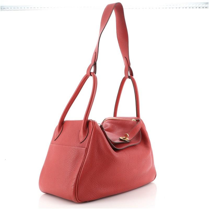 Pink Hermes Lindy Bag Clemence 34