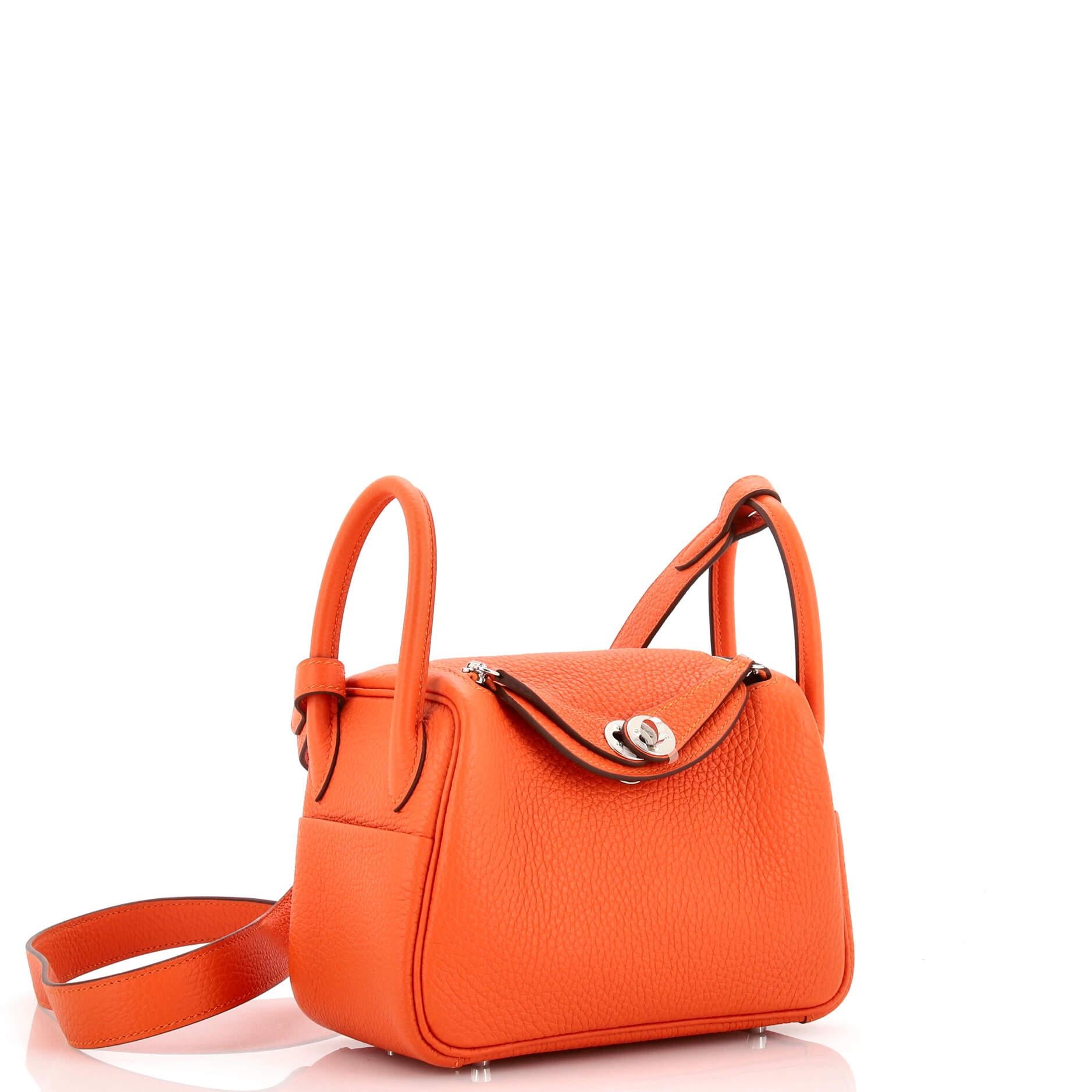 Hermes Lindy Bag Clemence Mini In Good Condition In NY, NY