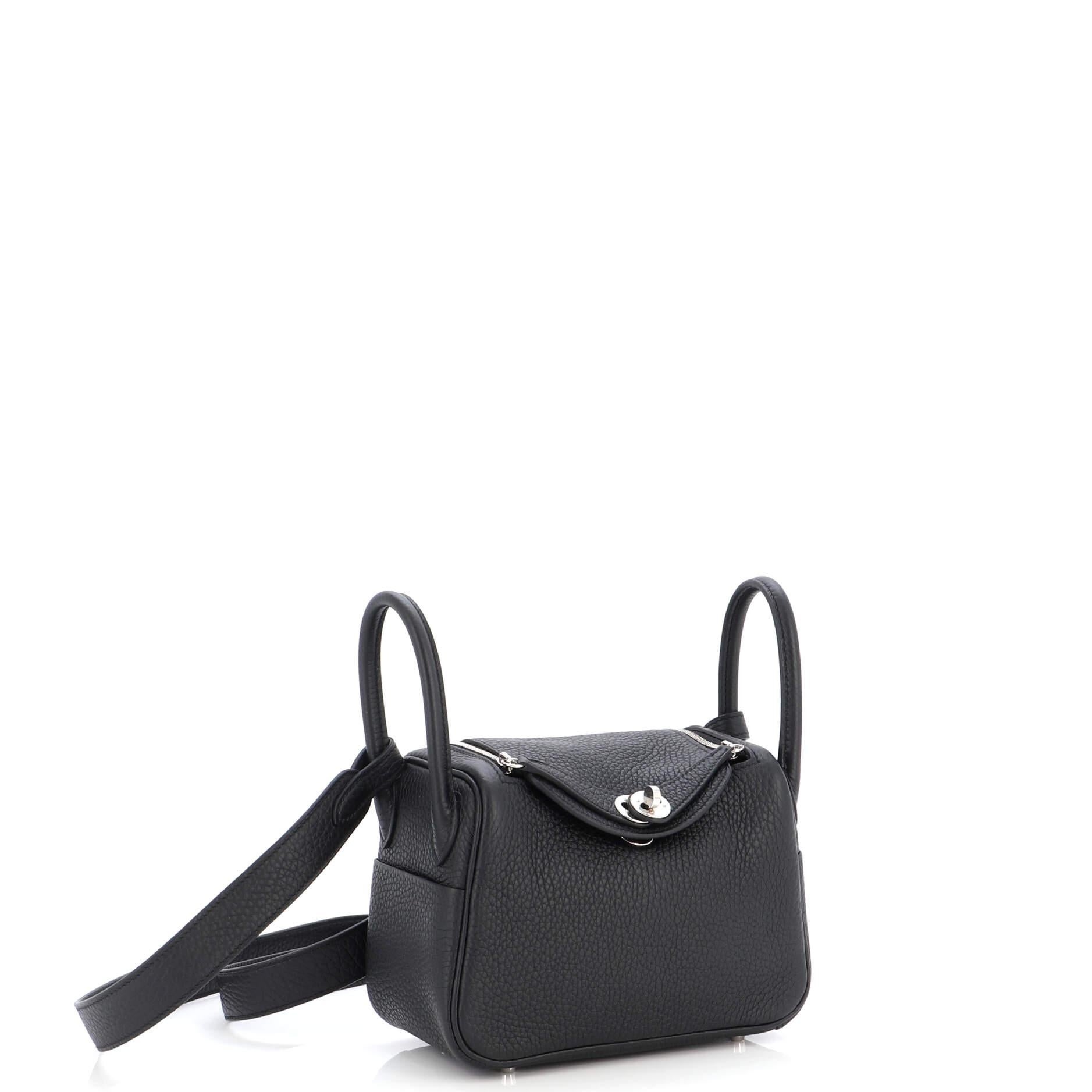 Hermes Lindy Bag Clemence Mini In Good Condition In NY, NY