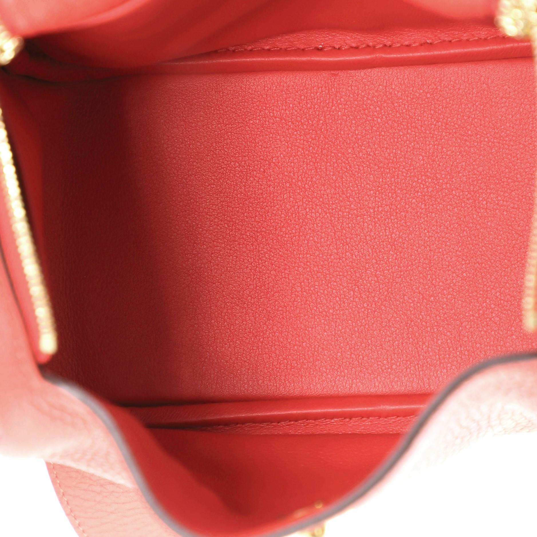 Orange Hermes Lindy Bag Clemence Mini