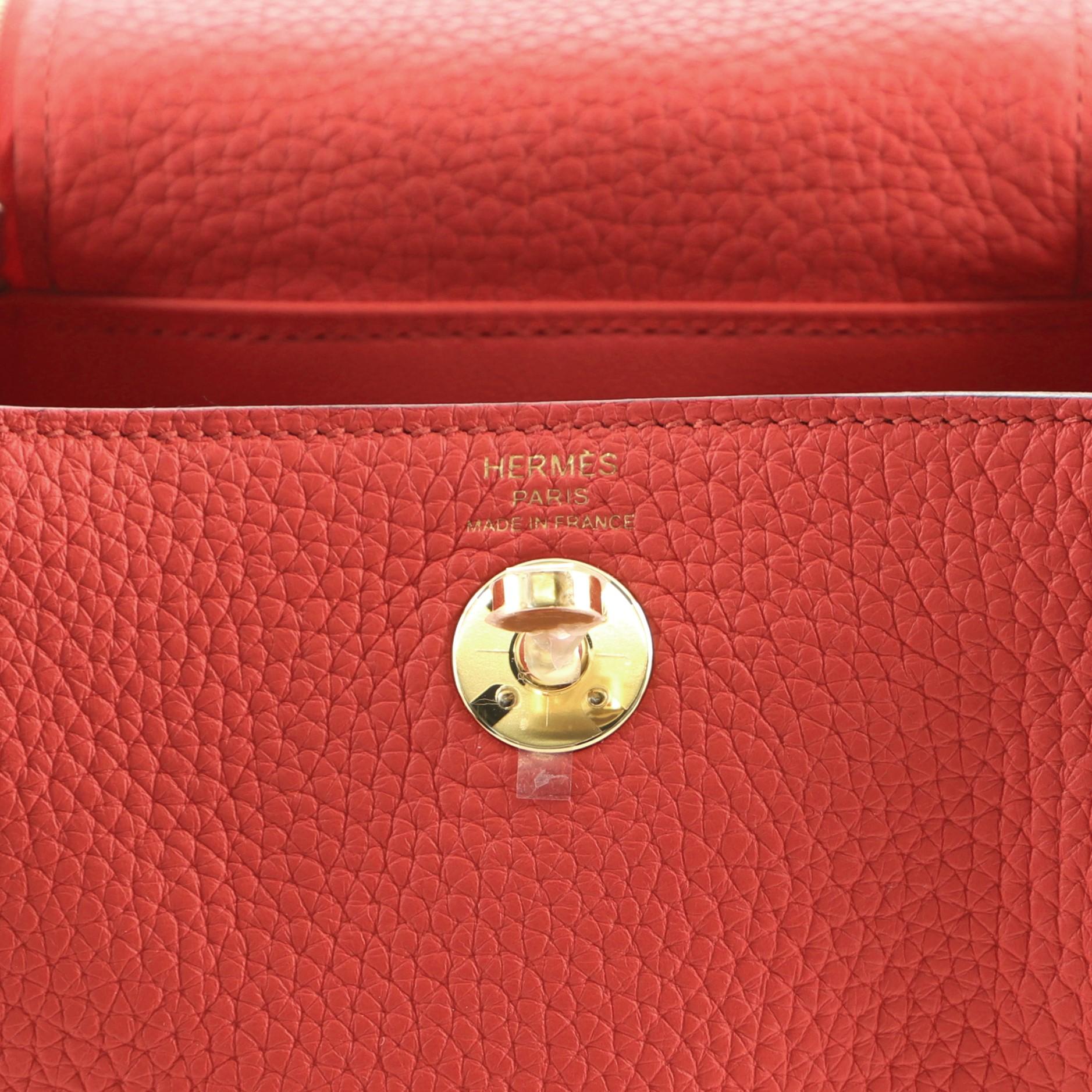 Hermes Lindy Bag Clemence Mini In Good Condition In NY, NY