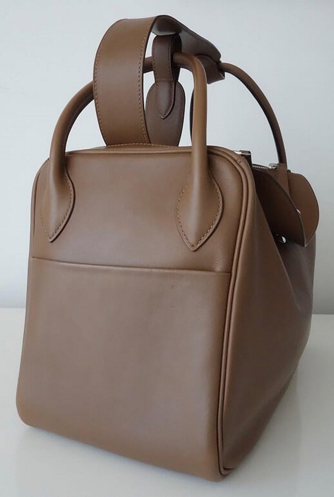 Hermès Lindy Hand Bag 2 ways Light Brown Swift Leather PHW 34 cm 5