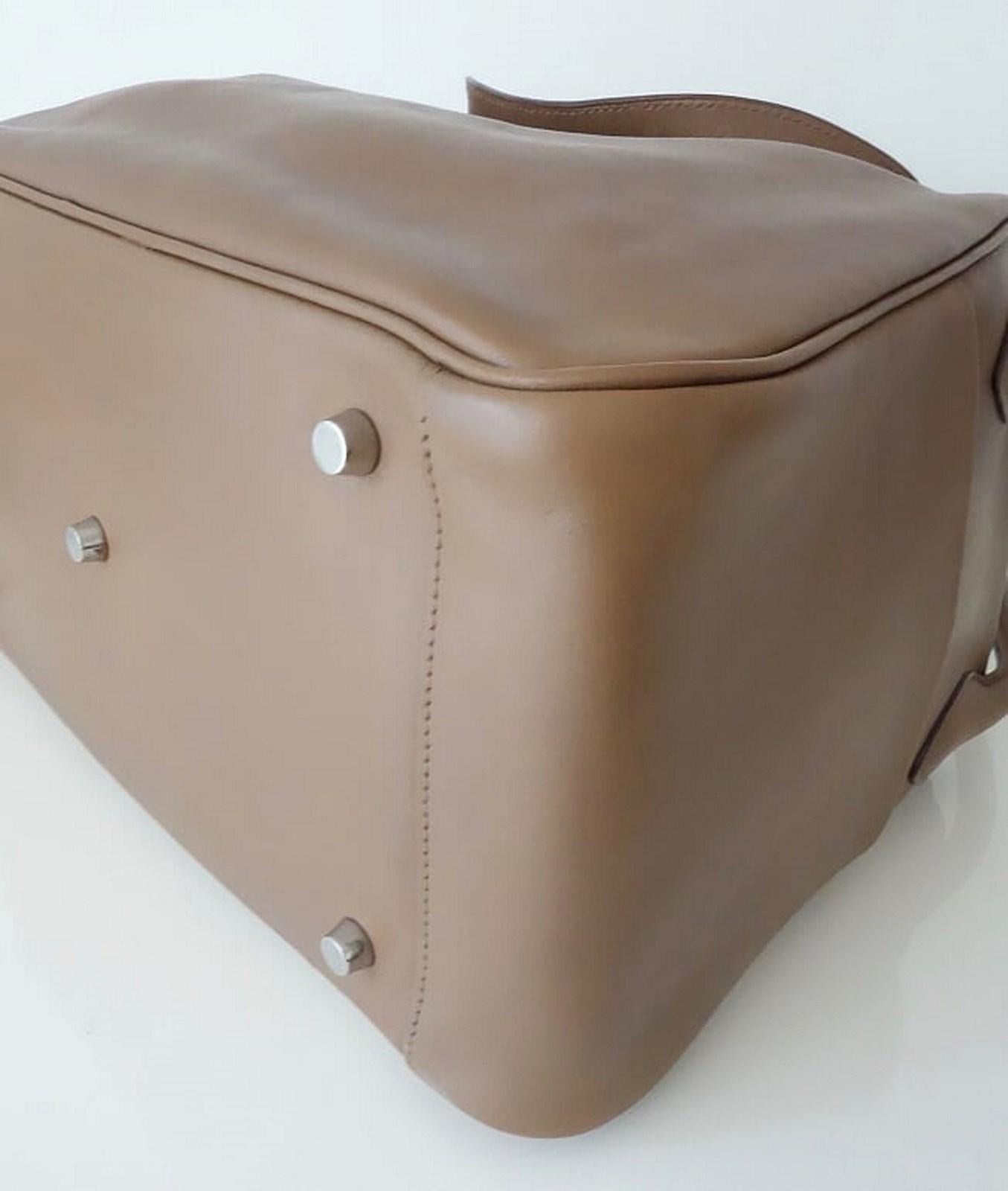Hermès Lindy Hand Bag 2 ways Light Brown Swift Leather PHW 34 cm 10