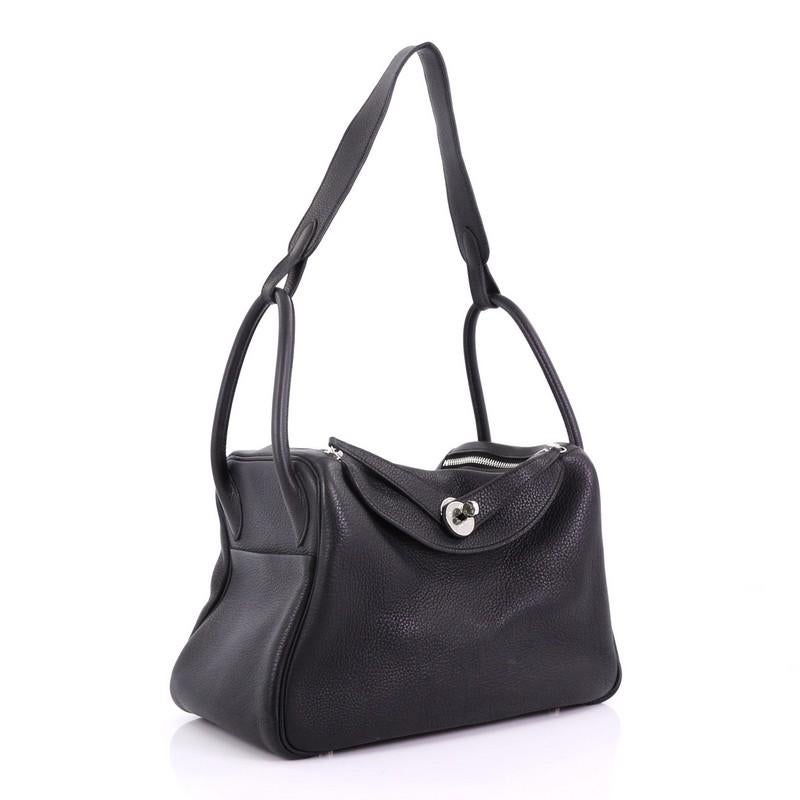 Black Hermes Lindy Handbag Clemence 30