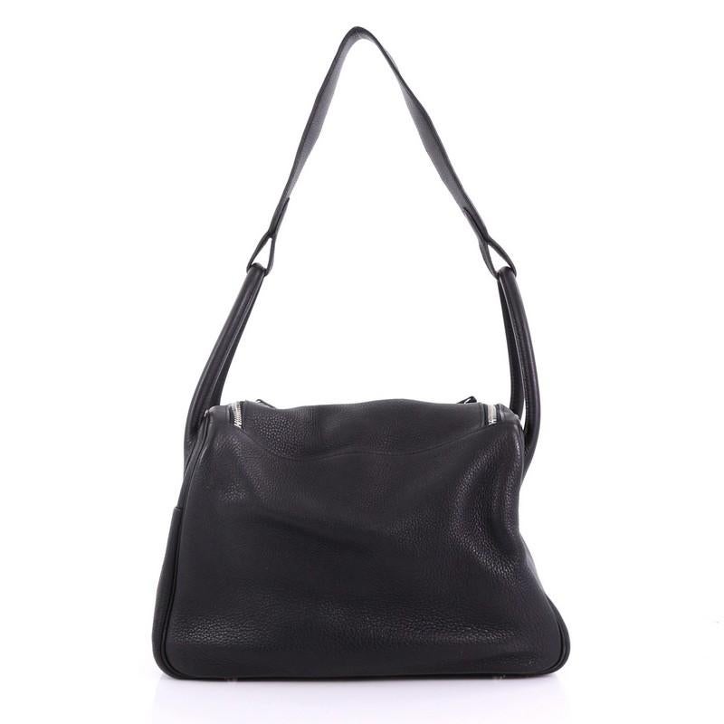 Hermes Lindy Handbag Clemence 30 In Fair Condition In NY, NY