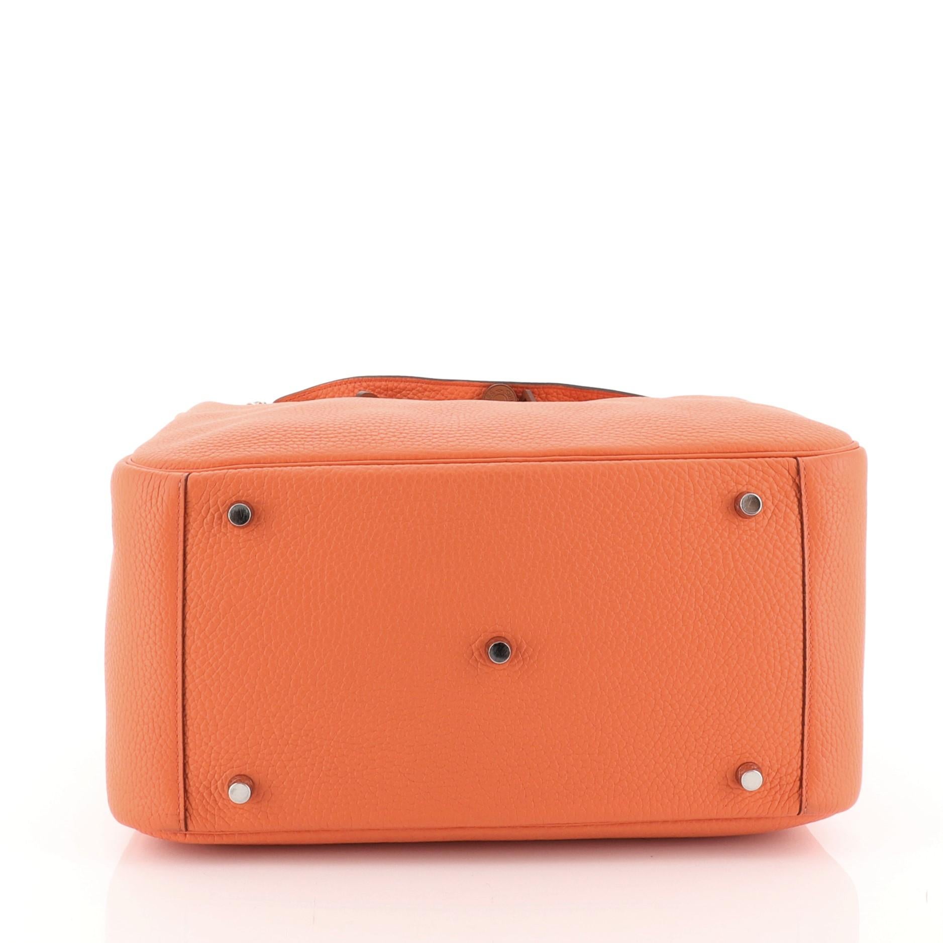 Orange Hermes Lindy Handbag Clemence 34 
