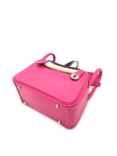 Hermes Lindy Mini Rose Confetti Pink Swift Leather Palladium HW Bag 2021