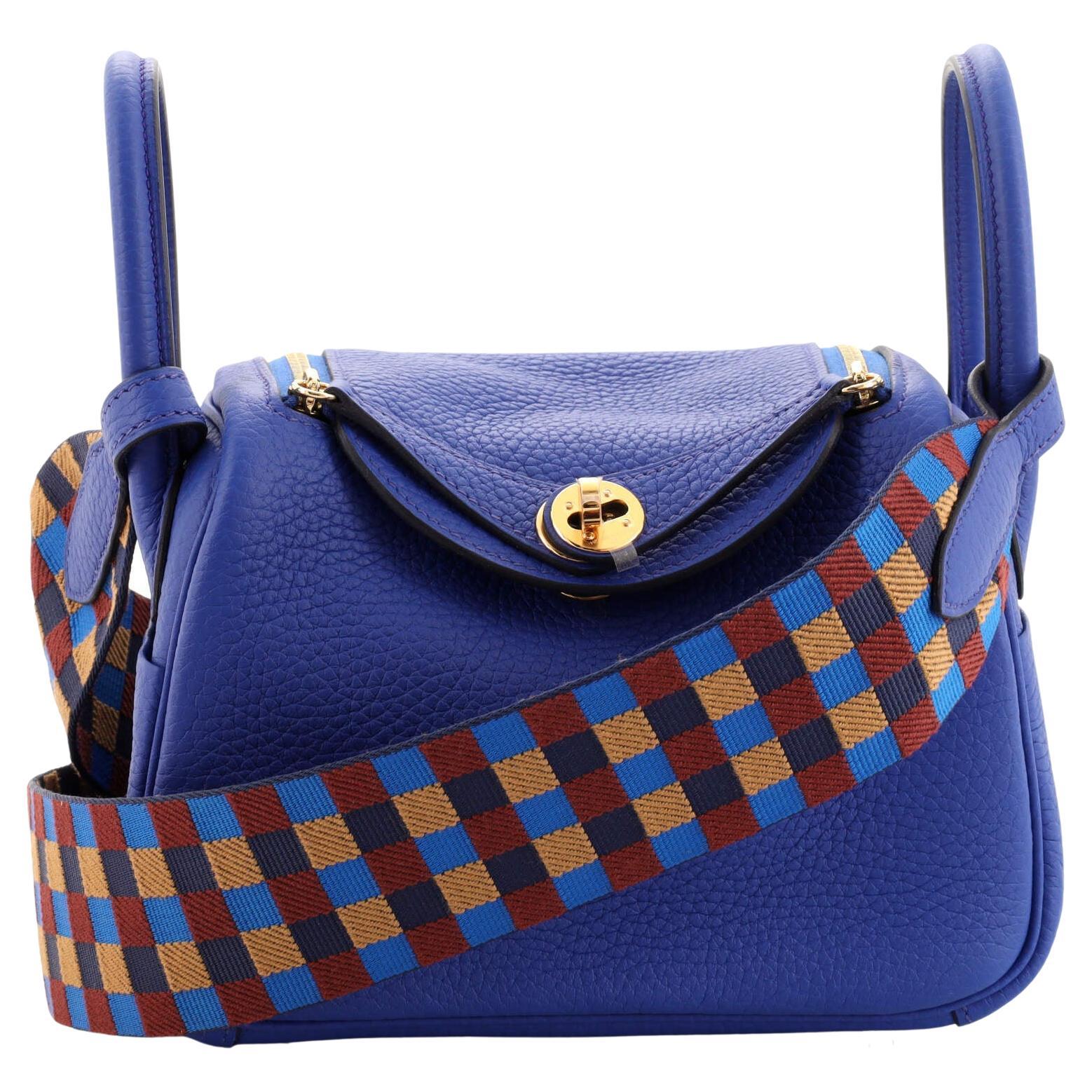 Hermes Lindy Quadrille Bag Clemence with Canvas Mini