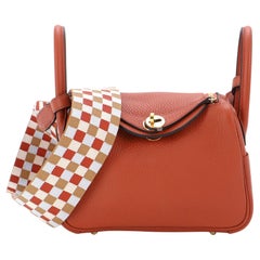 Hermes Lindy Quadrille Bag Clemence with Canvas Mini
