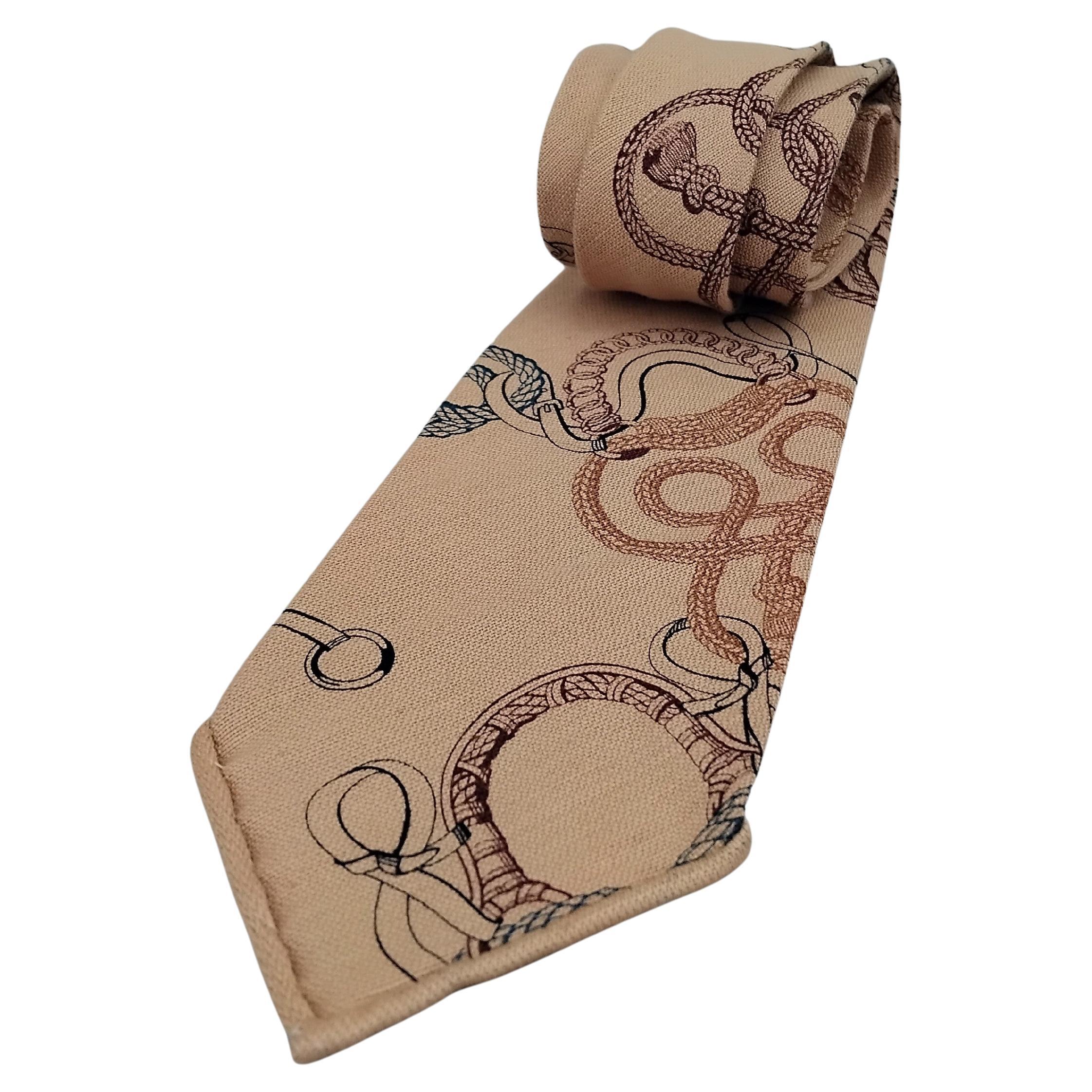 Hermès Linen Cotton Tie Della Cavalleria For Sale