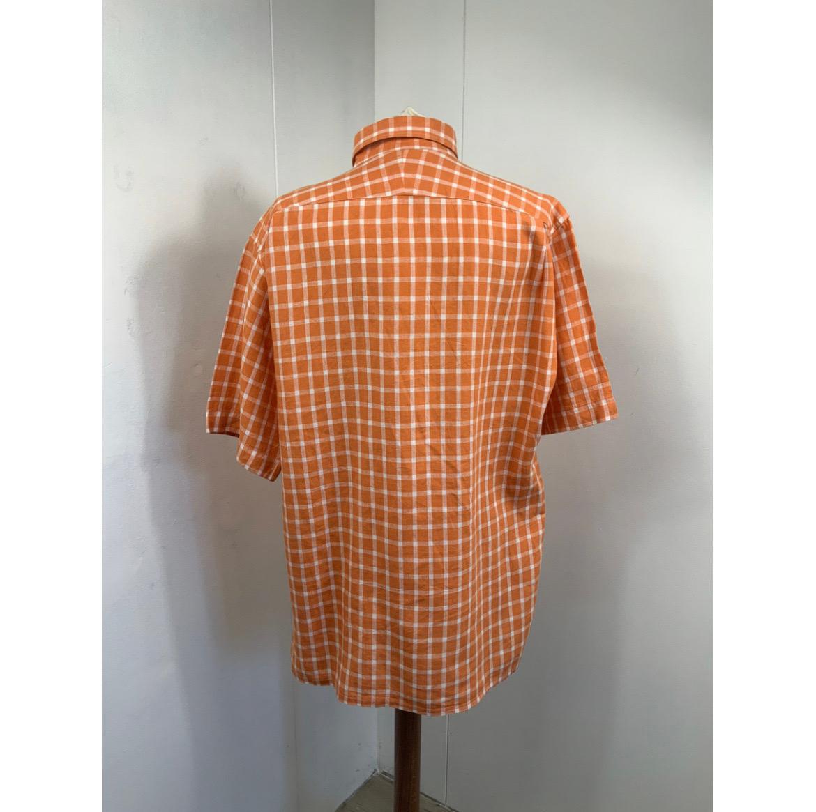 Orange Hermès linen Shirt. For Sale