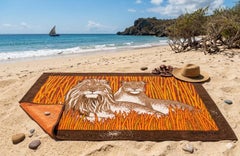 Hermes Lion & Lionne Terry Beach Towel