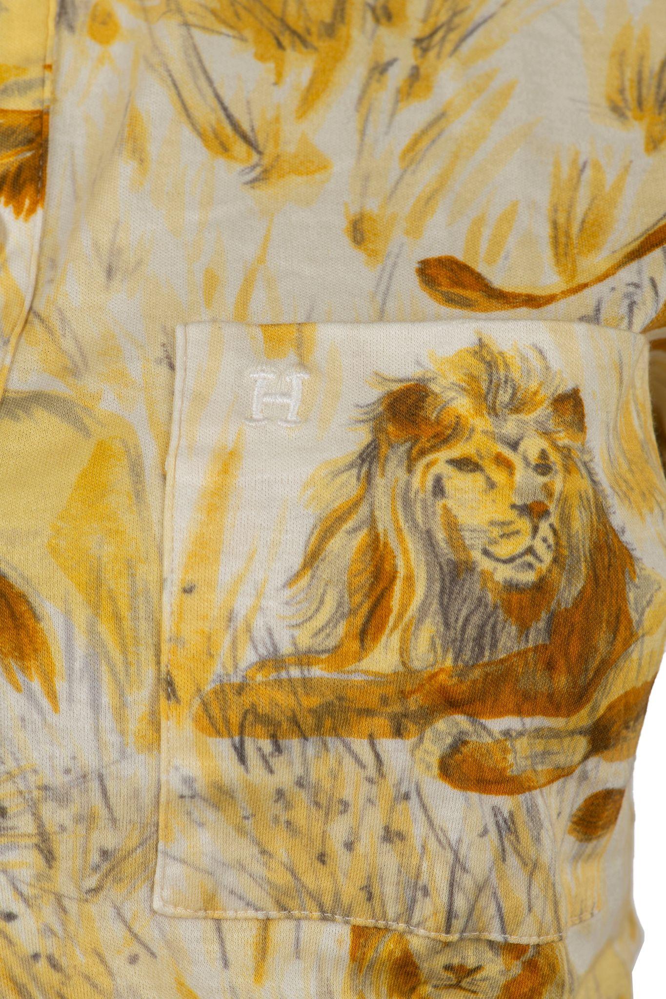 Camicia in cotone a maniche corte di Hermès Lion in vendita 1