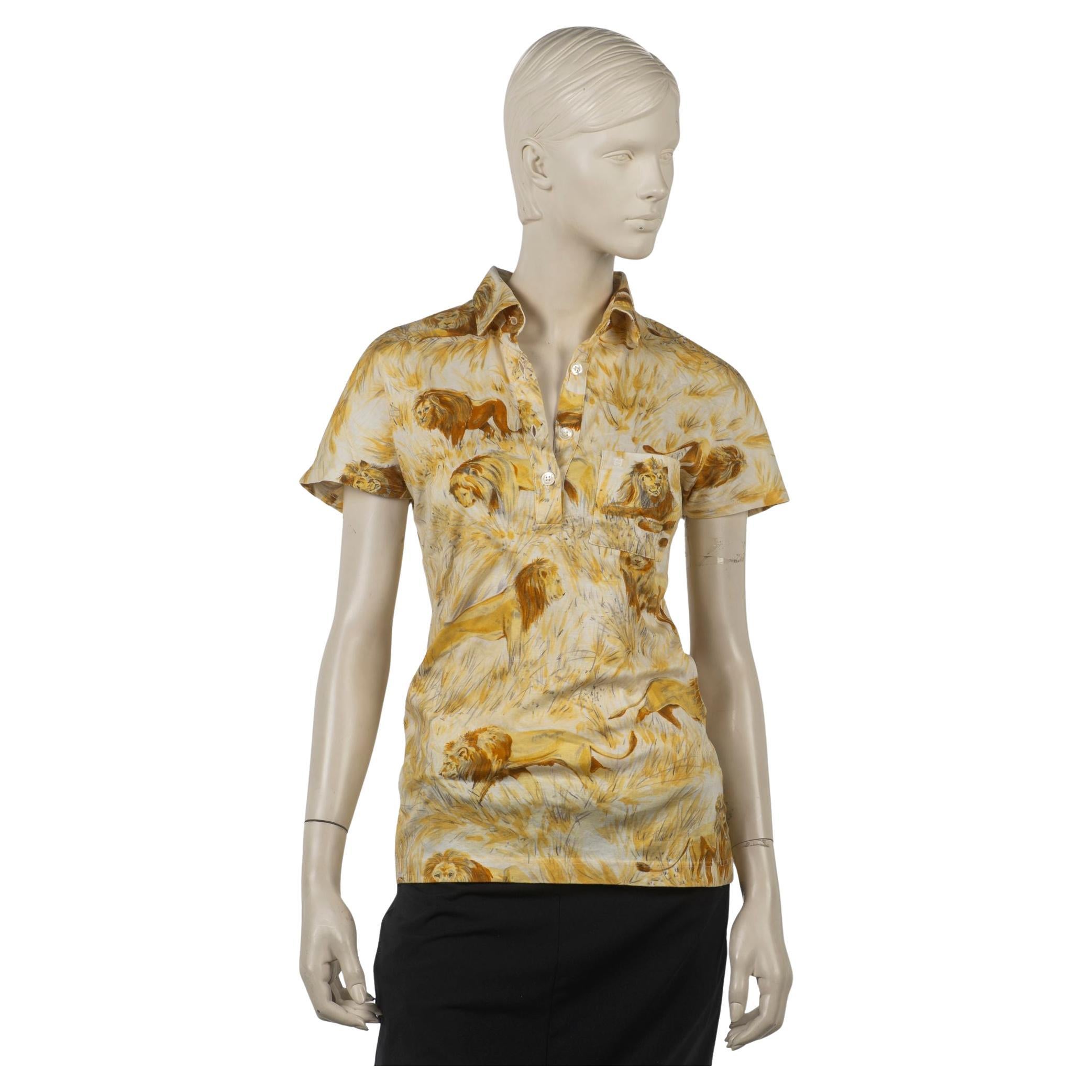 Camicia in cotone a maniche corte di Hermès Lion in vendita