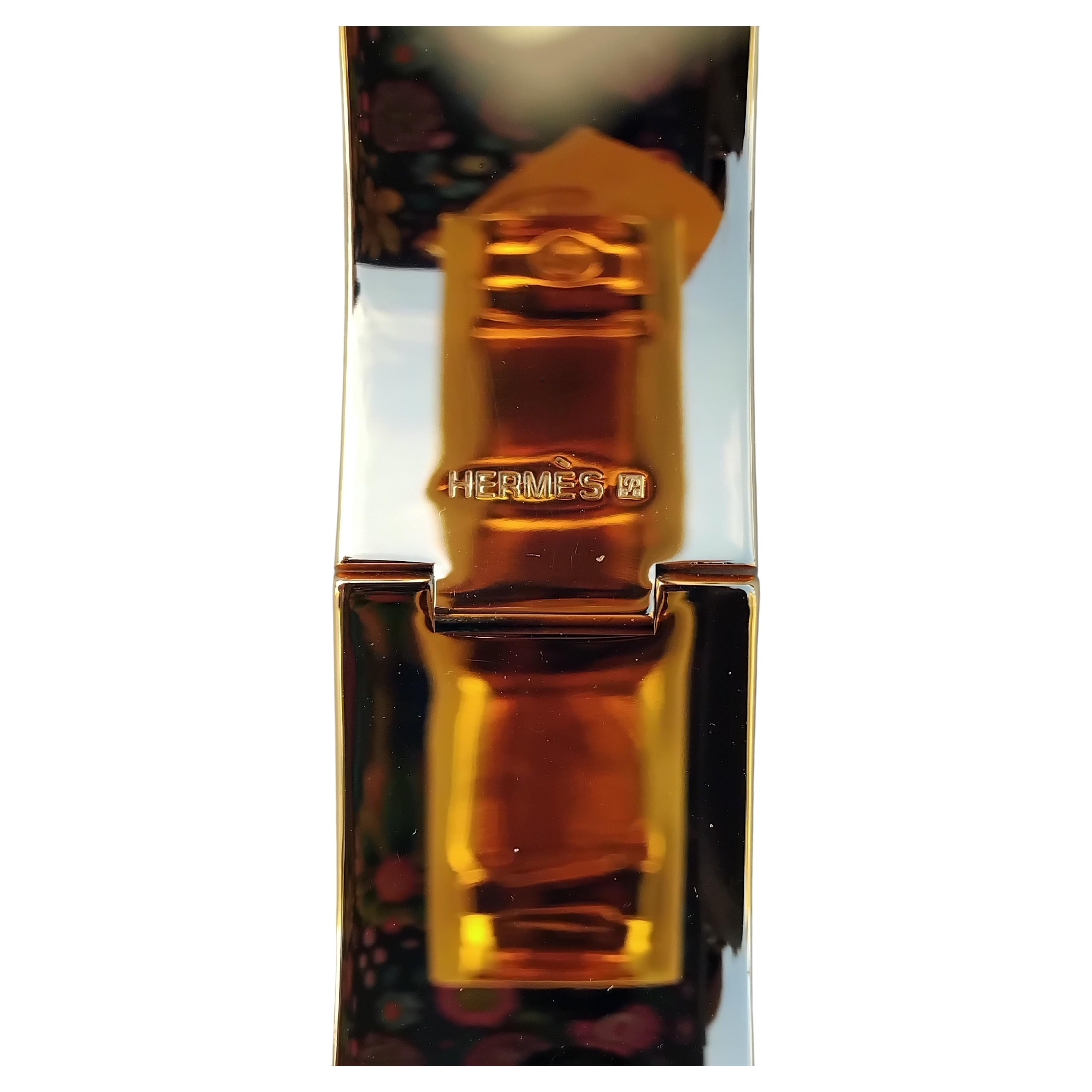 Hermès Lions and Lionesses Clic Clac Enamel Bracelet Gold Hdw 7