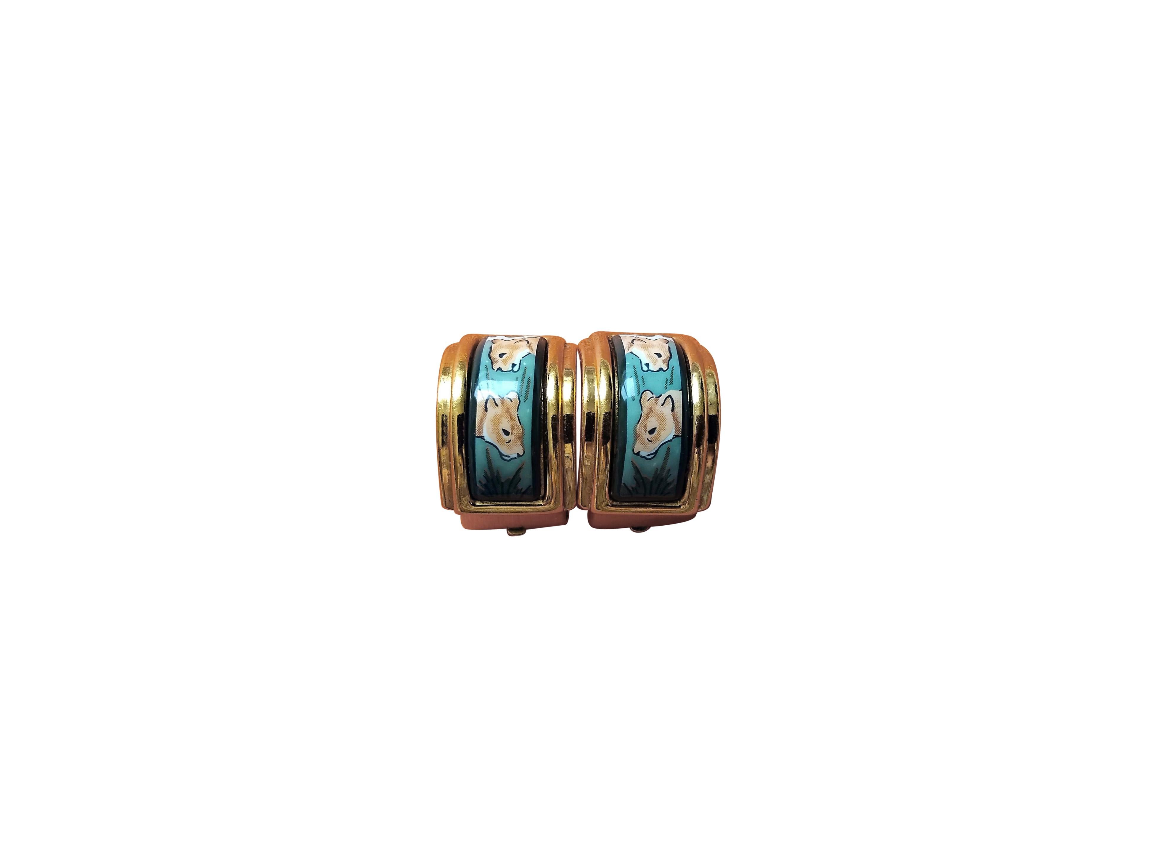 Hermès Juego Joyas Leones Collar Pulsera Pendientes Oro Verde Hdw en venta 5