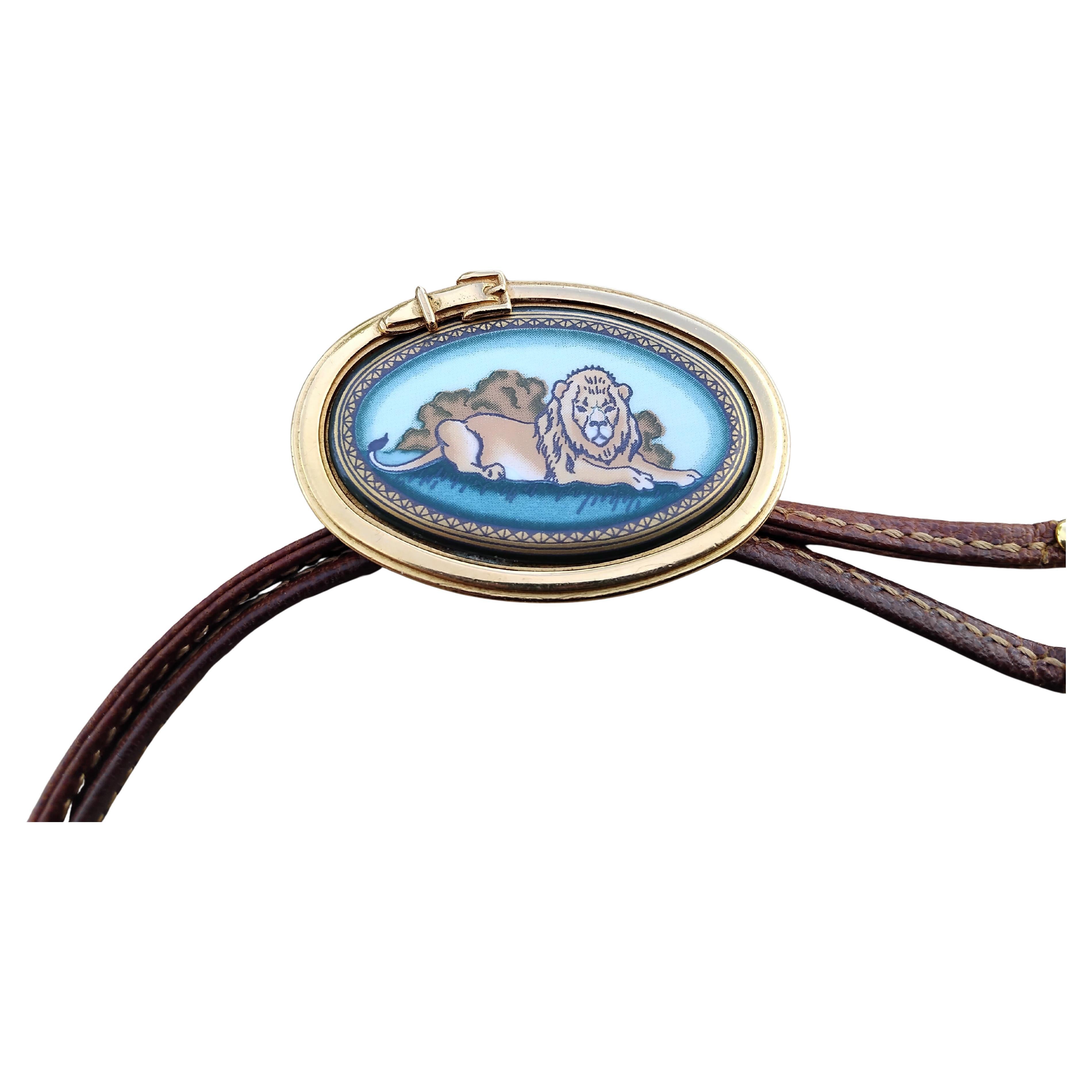 Hermès Juego Joyas Leones Collar Pulsera Pendientes Oro Verde Hdw en venta 12