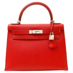 Hermès Lipstick Red Epsom 28 cm Kelly Bag