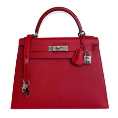Hermès Lipstick Red Epsom 28 cm Kelly Sellier