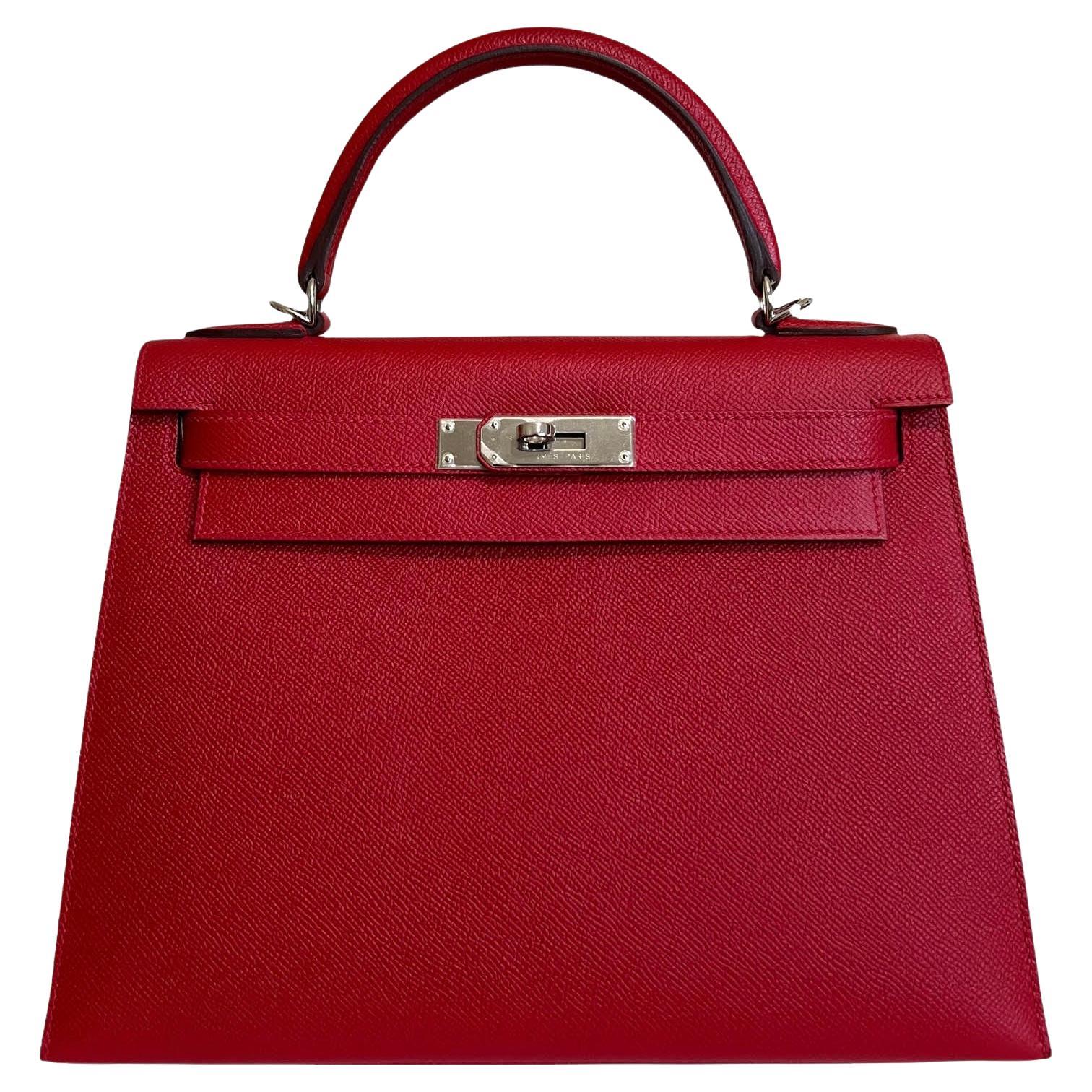 Hermès Lipstick Red Epsom 28 cm Kelly Sellier