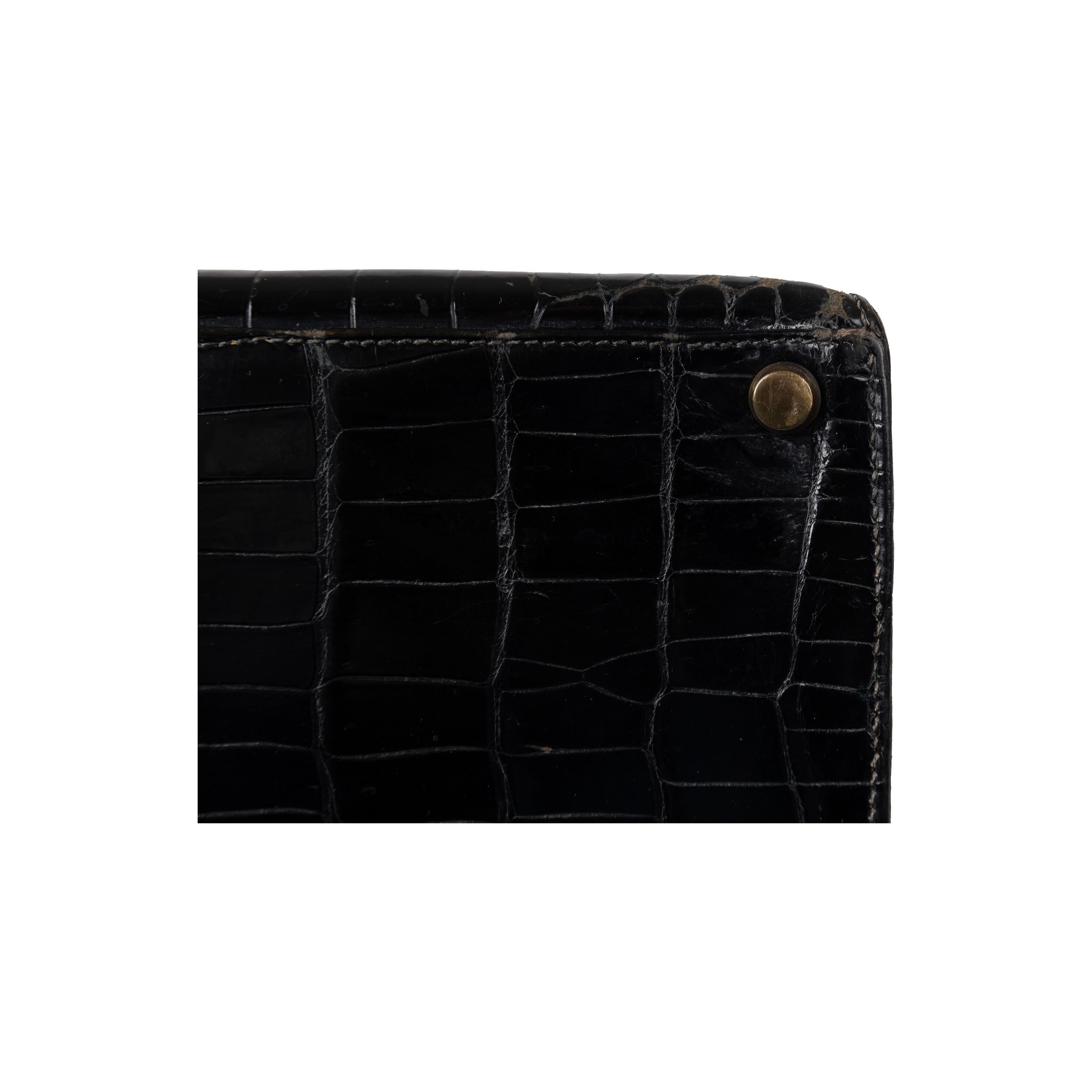 Hermès Lisse Crocodile Kelly 32 Retourne Handbag For Sale 8