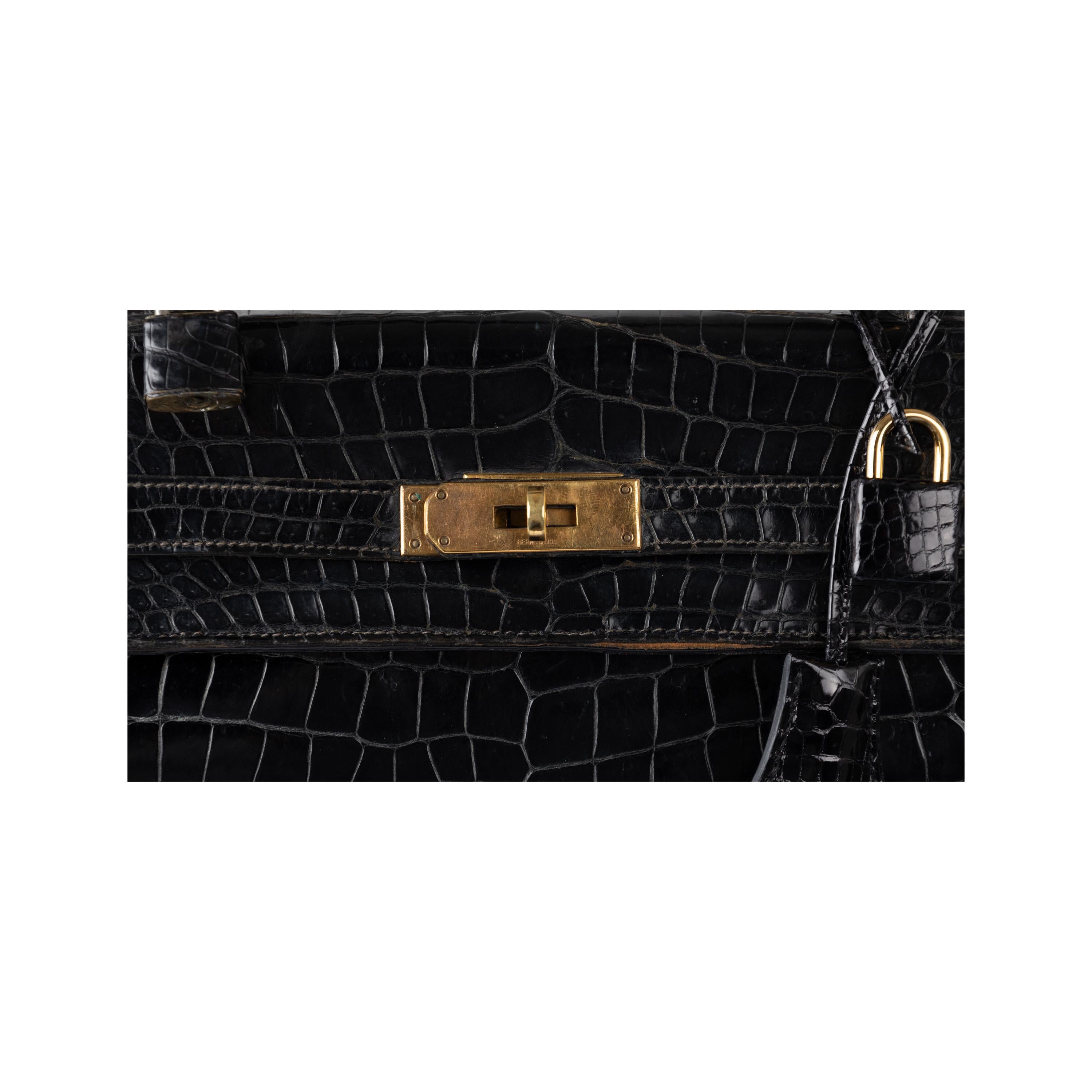 Hermès Lisse Crocodile Kelly 32 Retourne Handbag 2