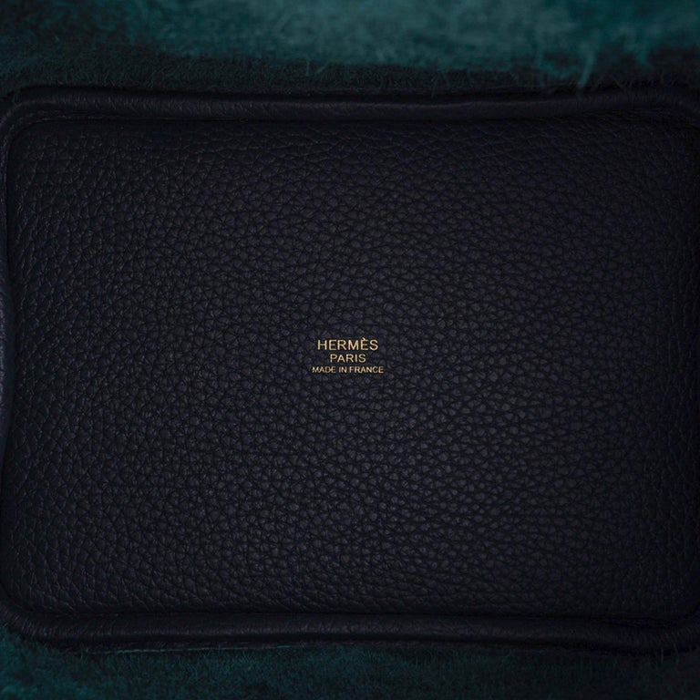 Hermes Lock 18 Bag Vert Cypress Gold Hardware Clemence Leather For Sale 3