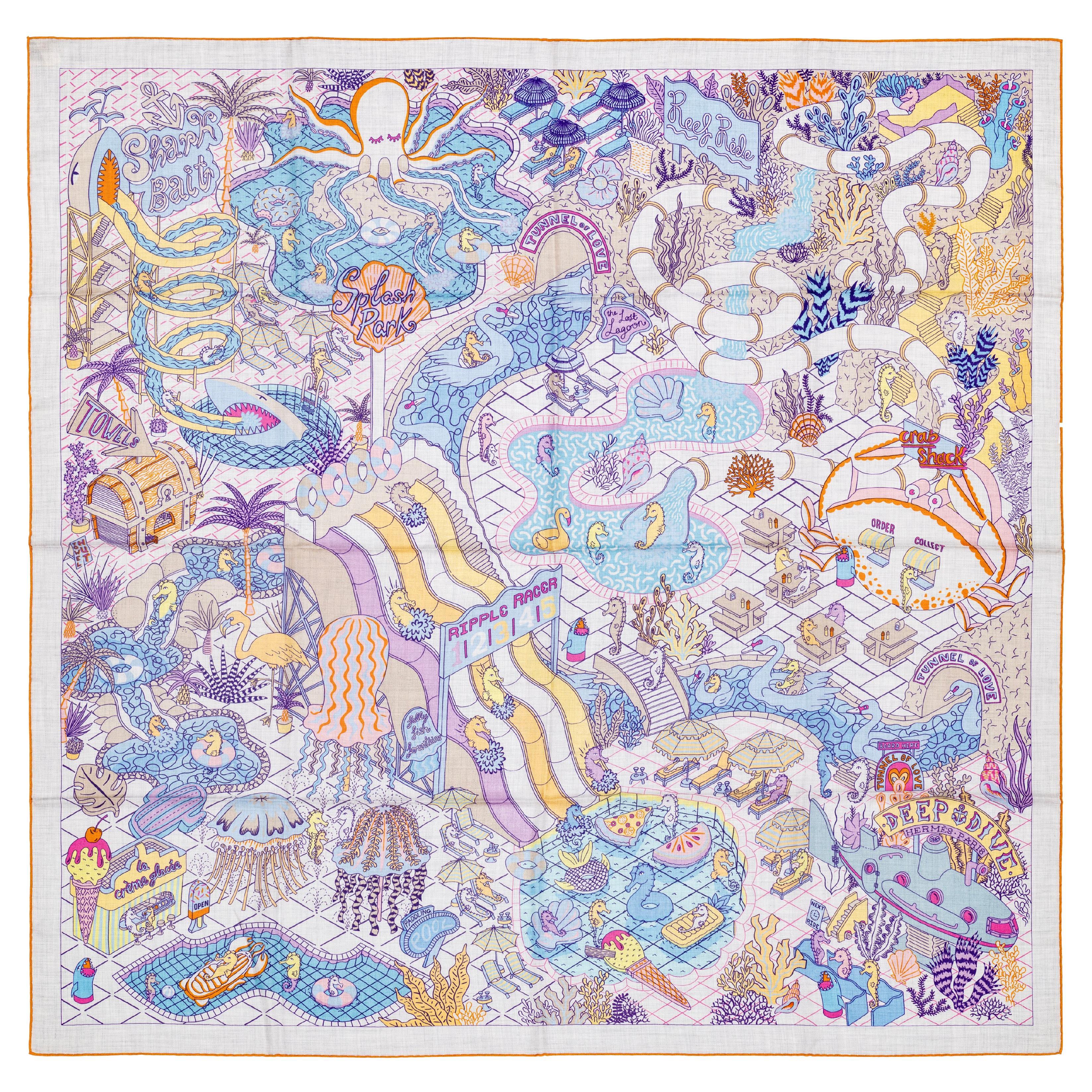Hermès Locomotion – CS140 – Splash Park - Gris Chine Bleu Jaune - New Tag