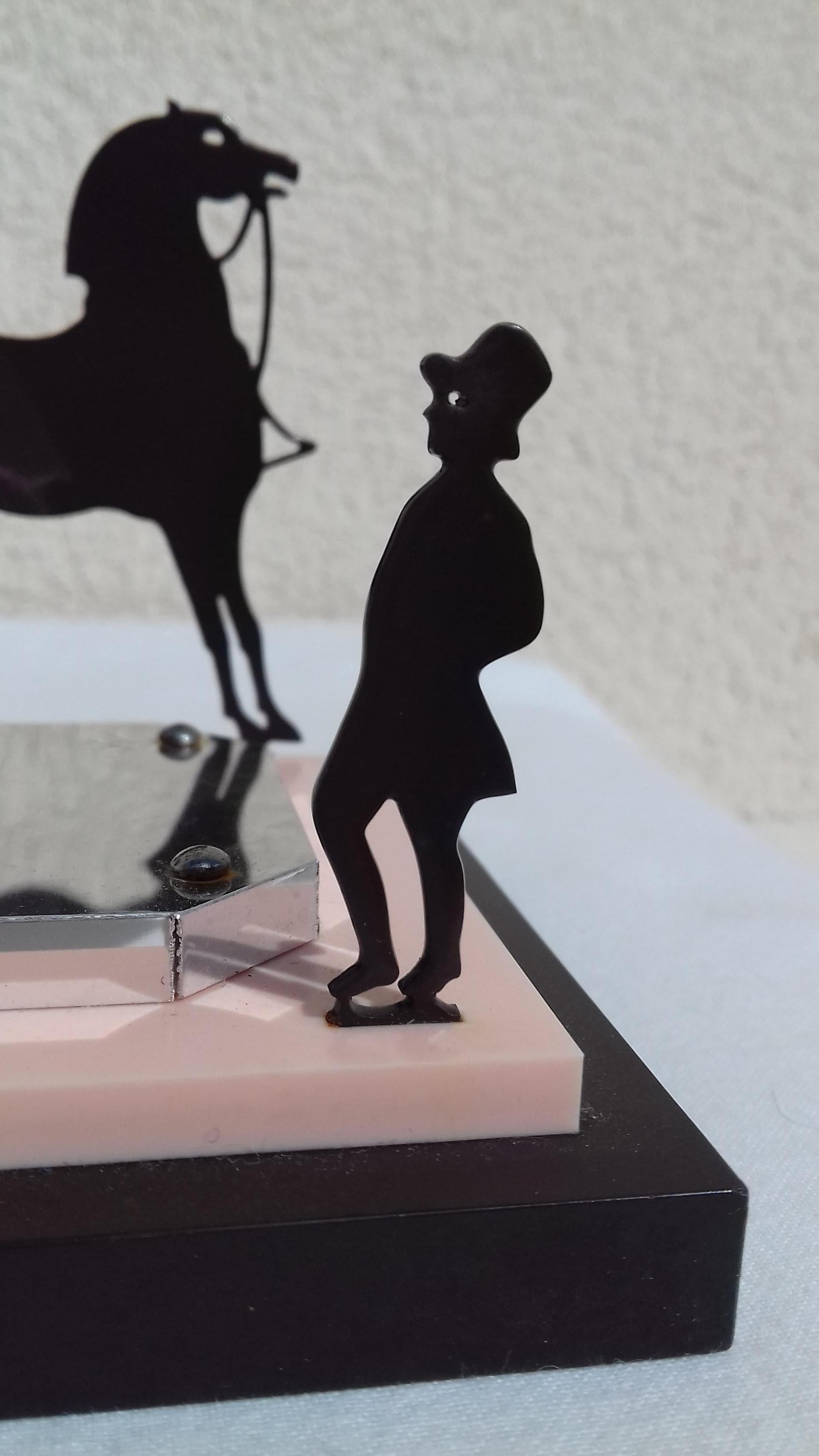 Hermès Logo Carriage Coachman And Horse In Metal Display 3
