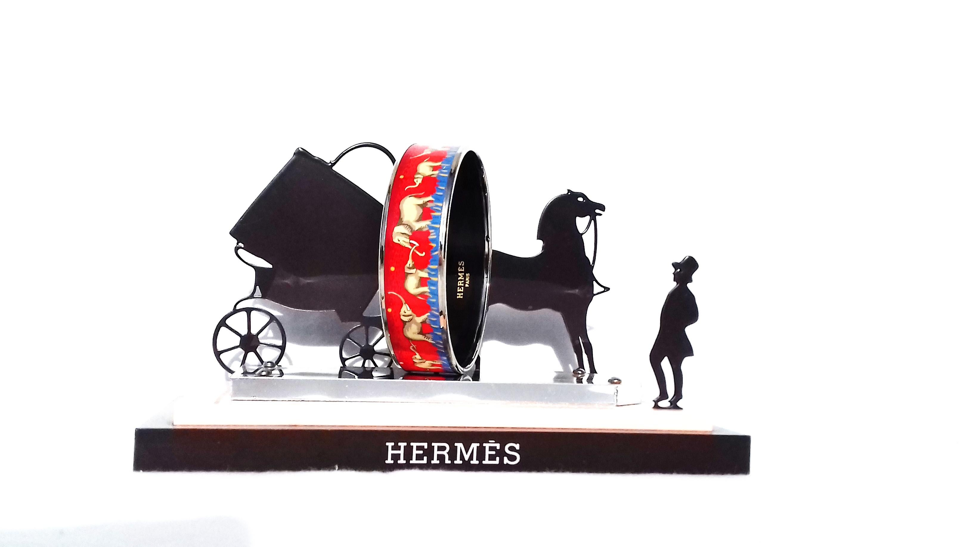 Hermès Logo Carriage Coachman And Horse In Metal Display 4