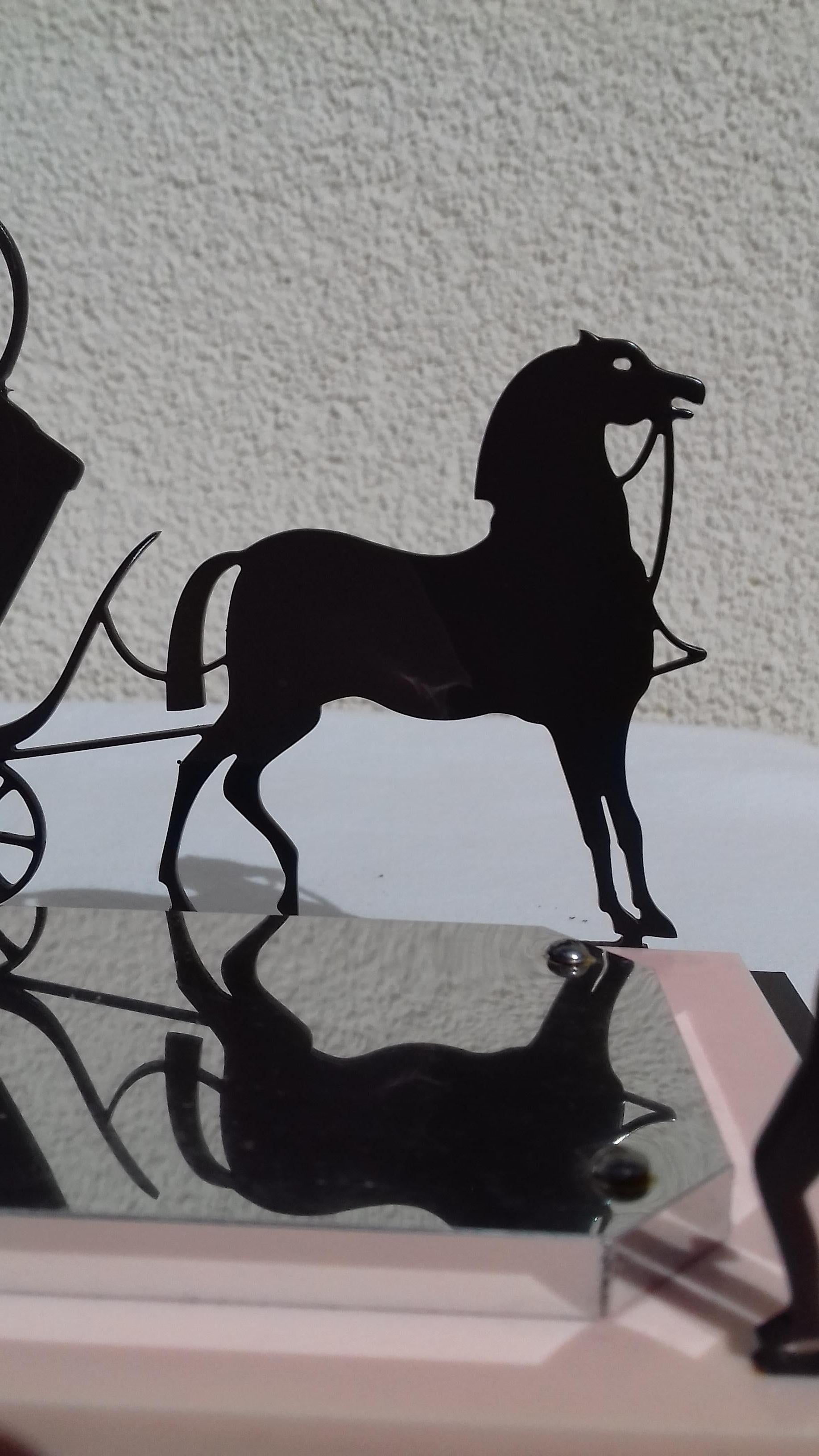 Hermès Logo Carriage Coachman And Horse In Metal Display 2