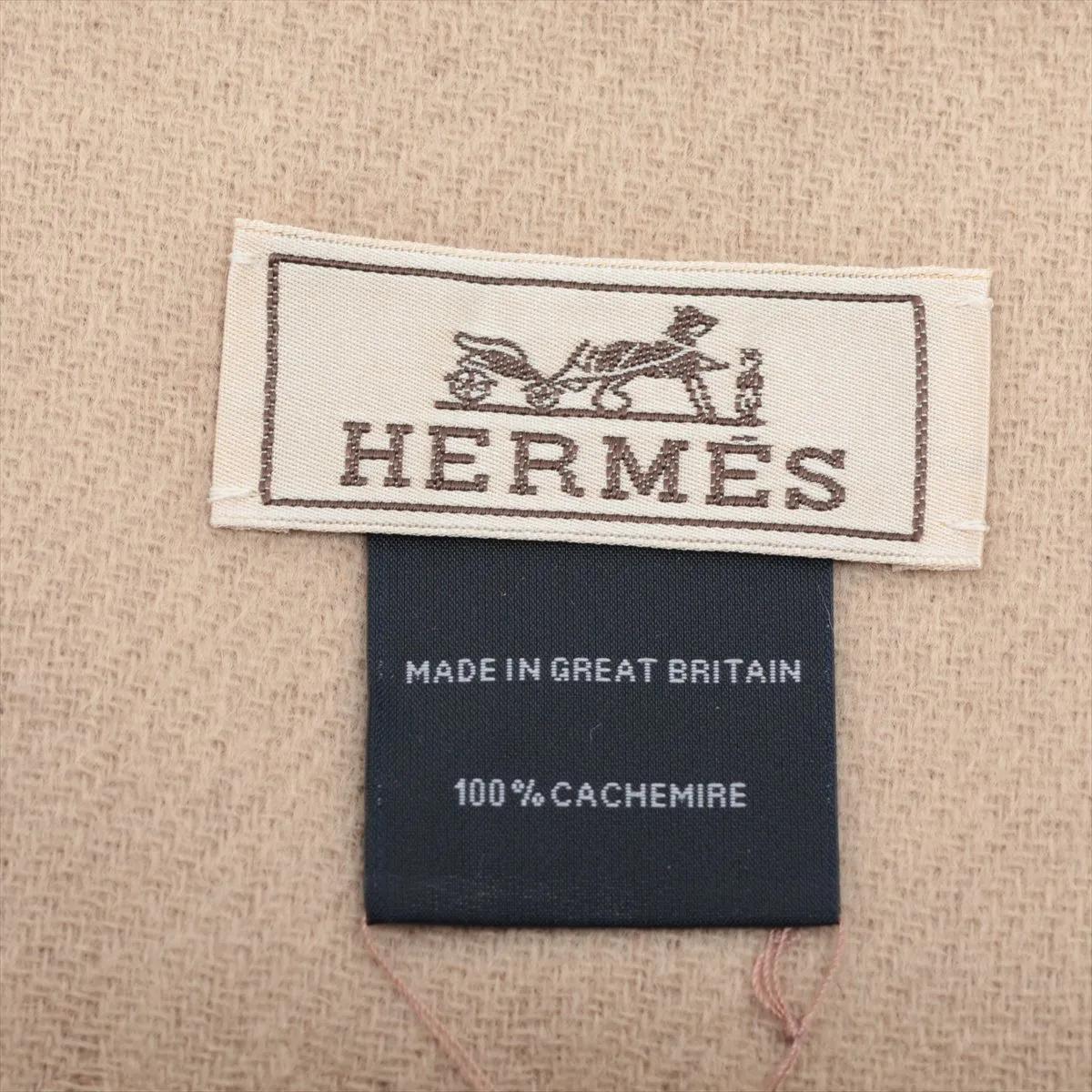 Femenino o masculino Hermès Logo Cashmere Scarf Beige en venta