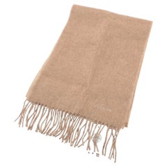 Hermès Logo Cashmere Scarf Beige