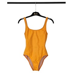 Hermes Logo orange one piece swimsuit! Baywatch cut 90s vibe!